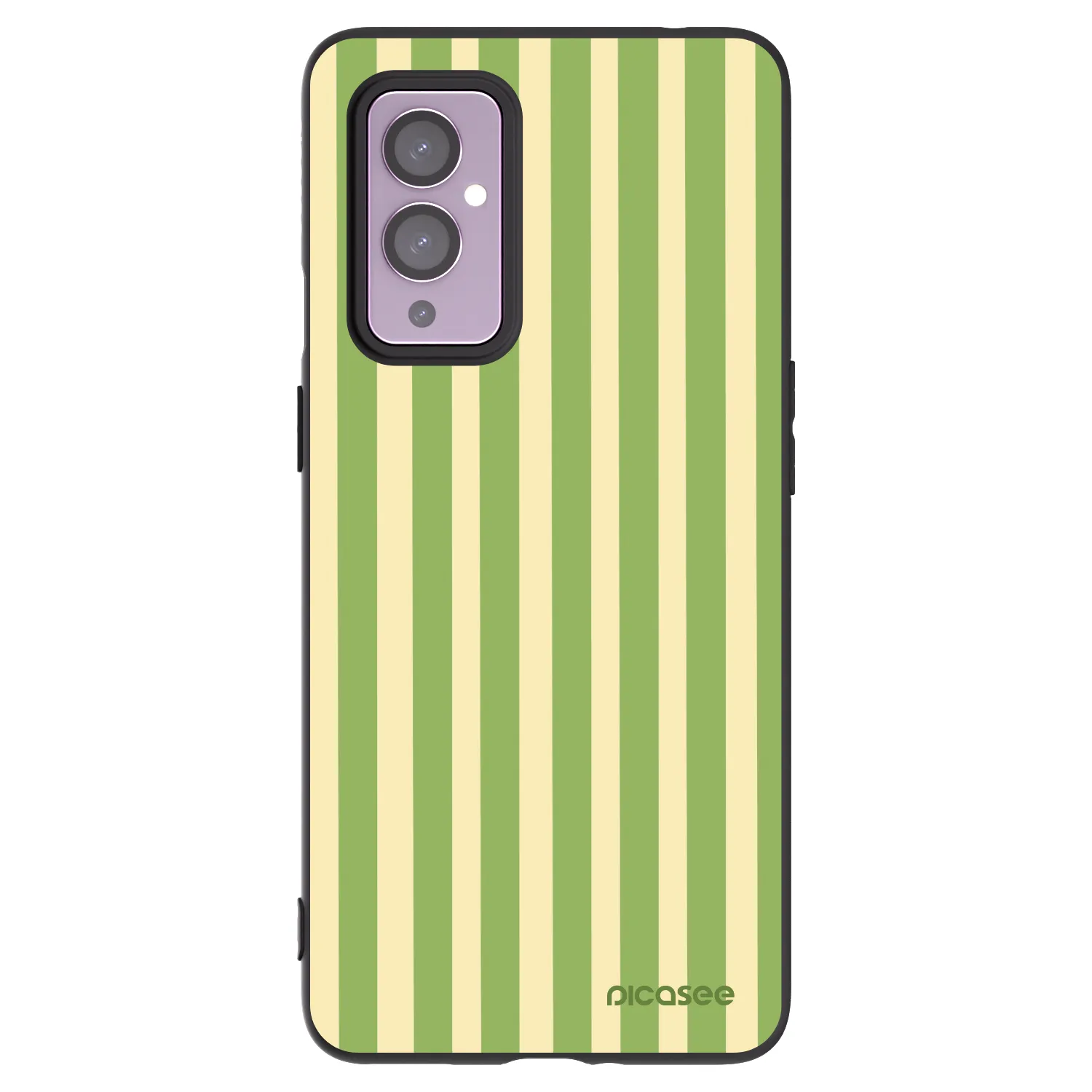 Picasee silikonowe czarne etui na OnePlus 9 - Lines Matcha