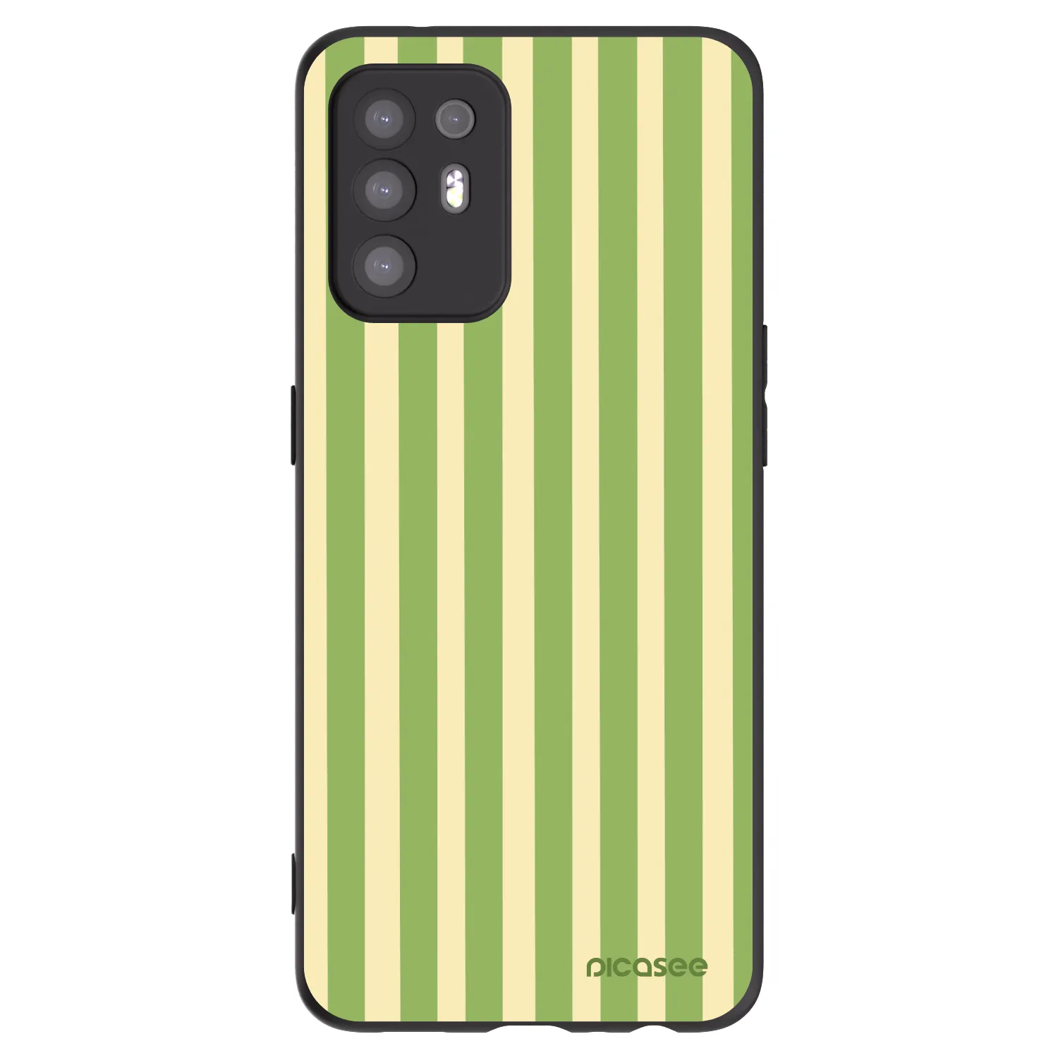 Picasee silikonowe czarne etui na OPPO A94 5G - Lines Matcha
