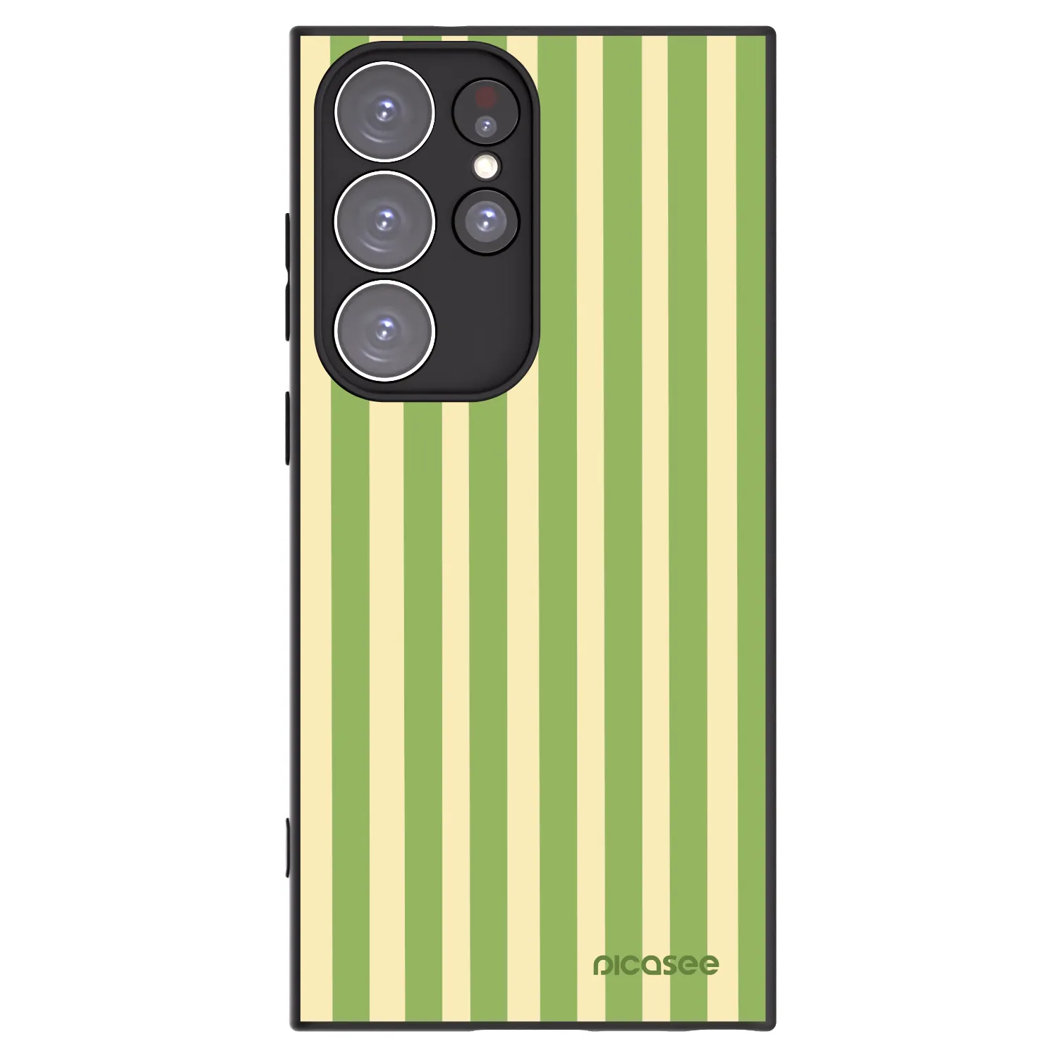Picasee silikonowe czarne etui na Samsung Galaxy S23 Ultra 5G - Lines Matcha