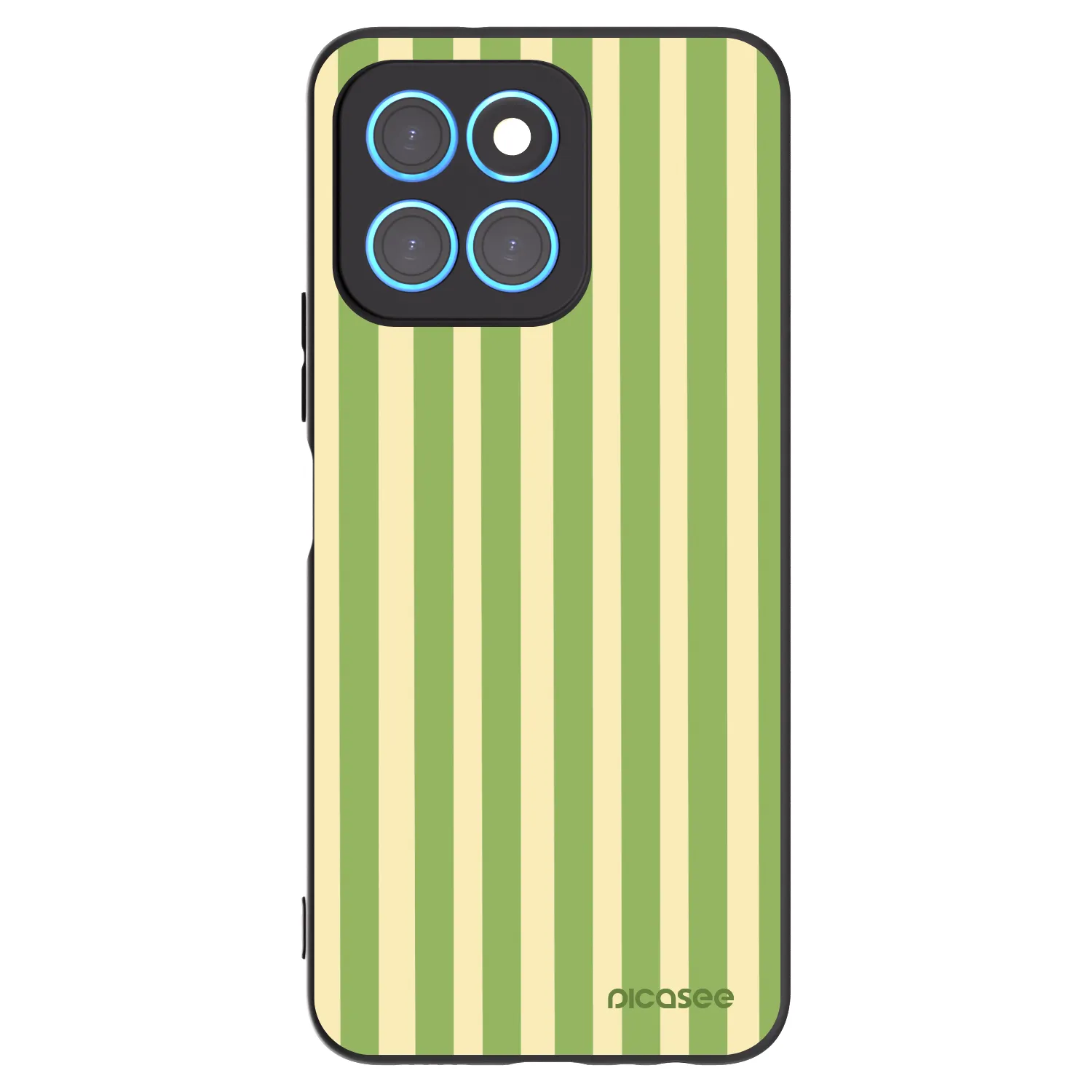 Picasee silikonowe czarne etui na Honor X6 - Lines Matcha