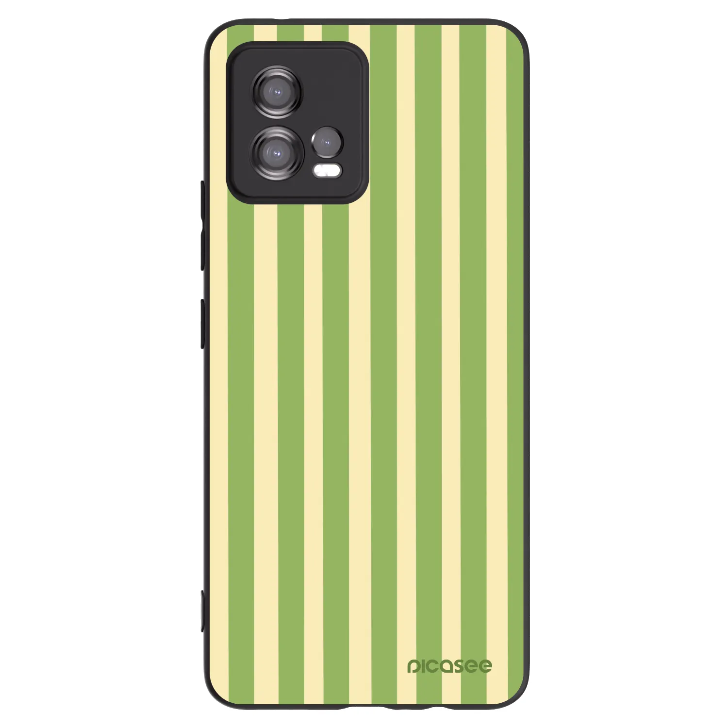 Picasee silikonowe czarne etui na Motorola Moto G72 - Lines Matcha