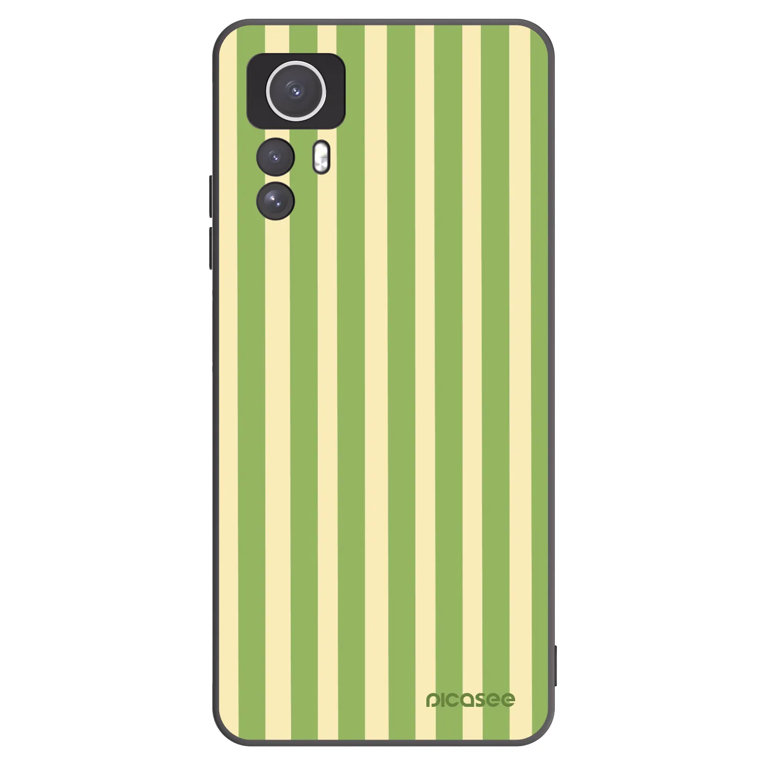 Picasee silikonowe czarne etui na Xiaomi Redmi Note 12S - Lines Matcha