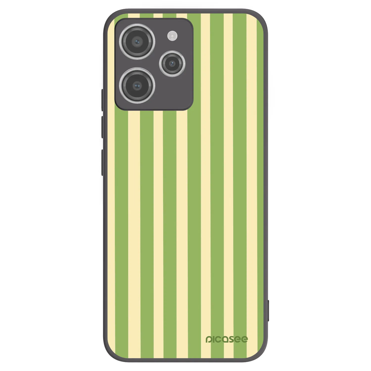 Picasee silikonowe czarne etui na Xiaomi Redmi 12 4G - Lines Matcha