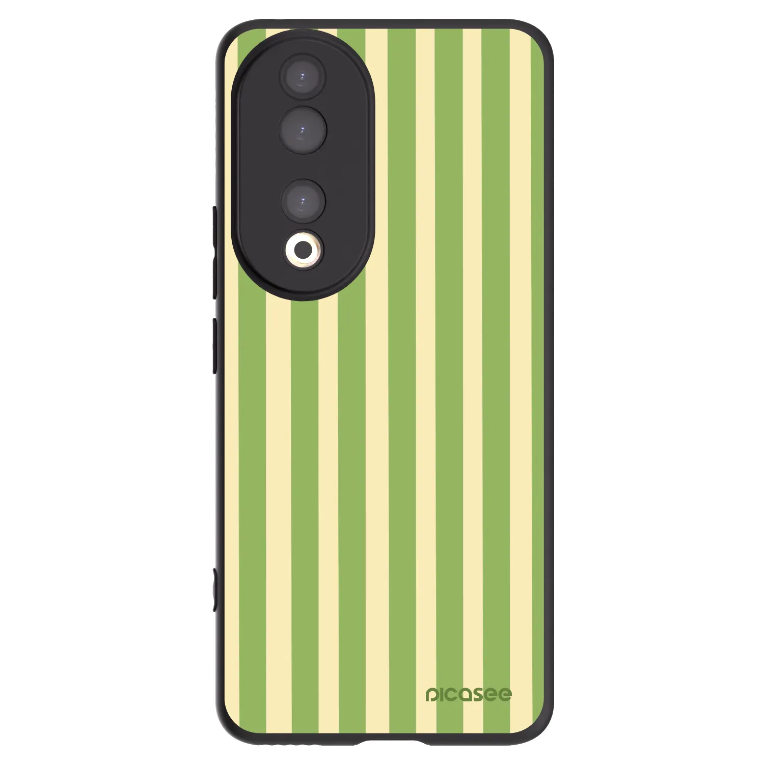 Picasee silikonowe czarne etui na Honor 90 5G - Lines Matcha