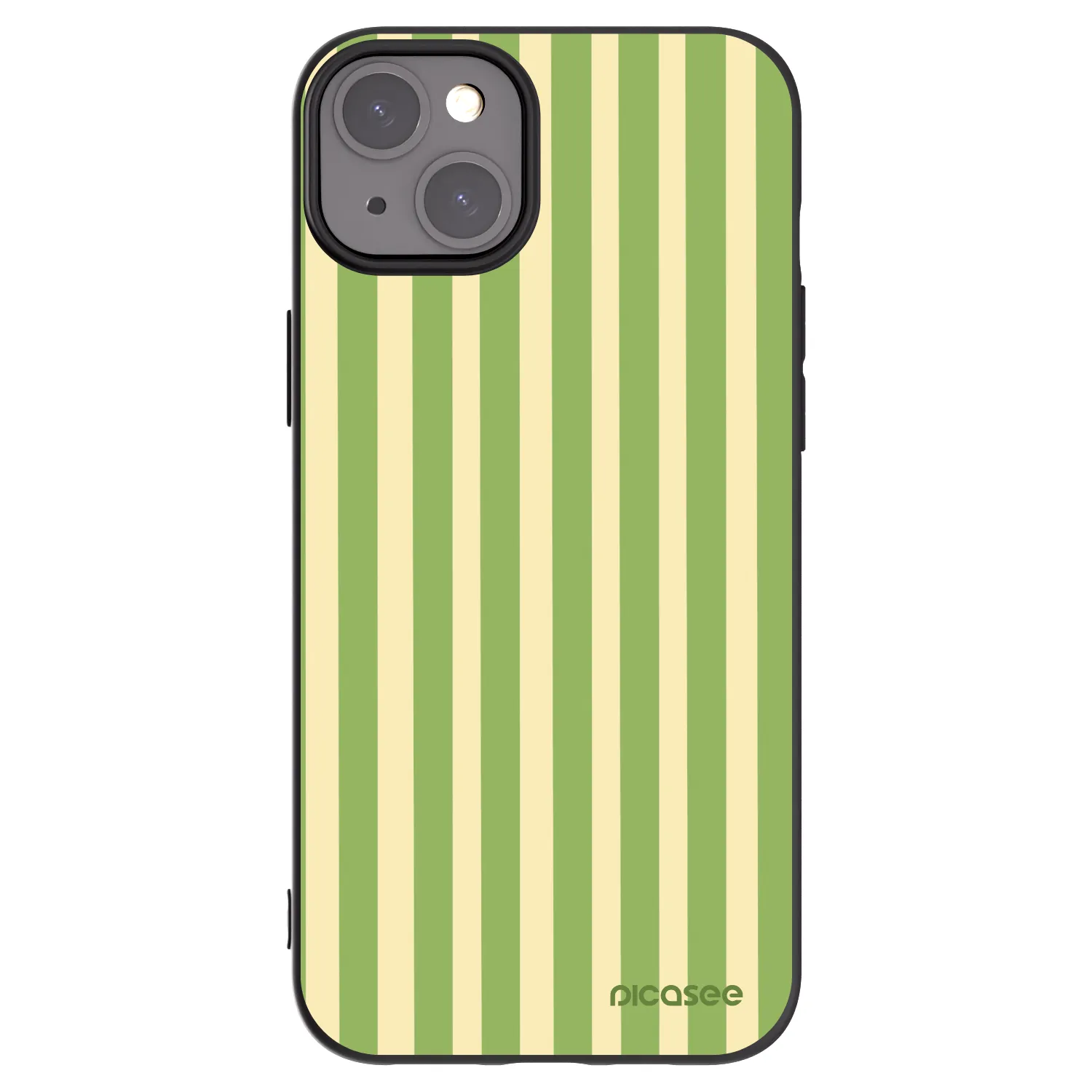 Picasee silikonowe czarne etui na Apple iPhone 15 Plus - Lines Matcha