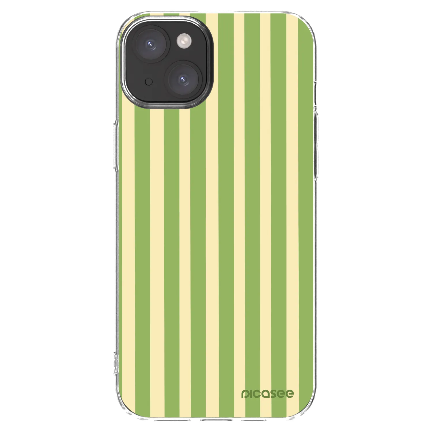 Picasee silikonowe przeźroczyste etui na Apple iPhone 15 Plus - Lines Matcha
