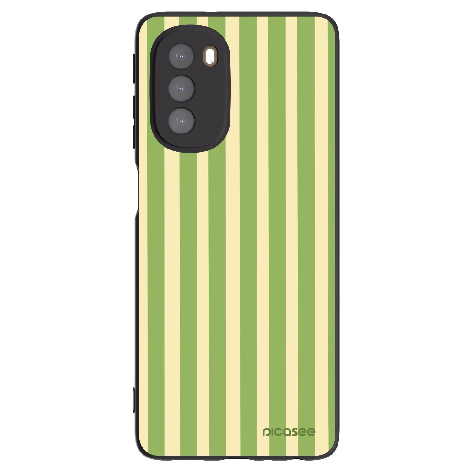 Picasee silikonowe czarne etui na Motorola Moto G51 - Lines Matcha