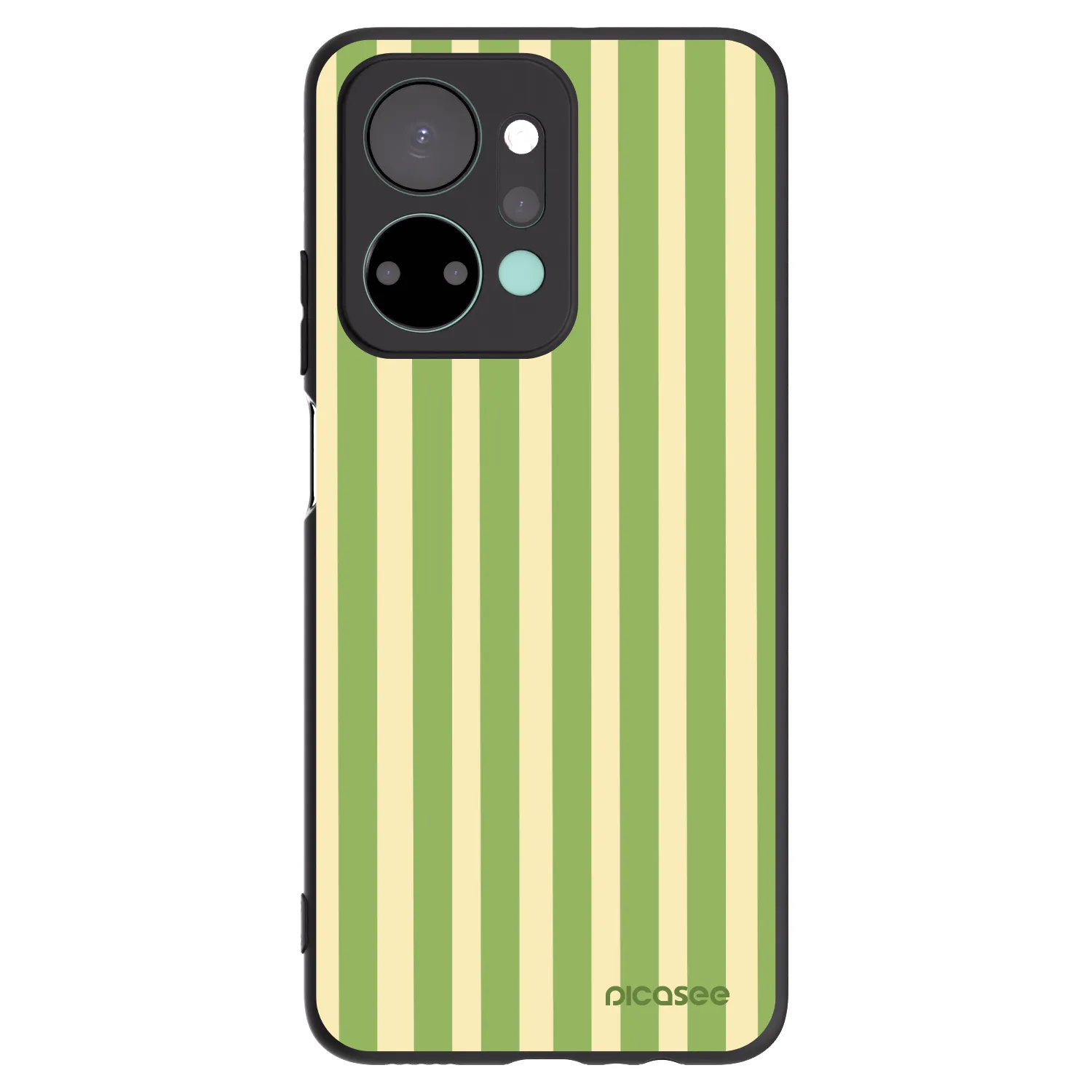 Picasee silikonowe czarne etui na Honor X7a - Lines Matcha