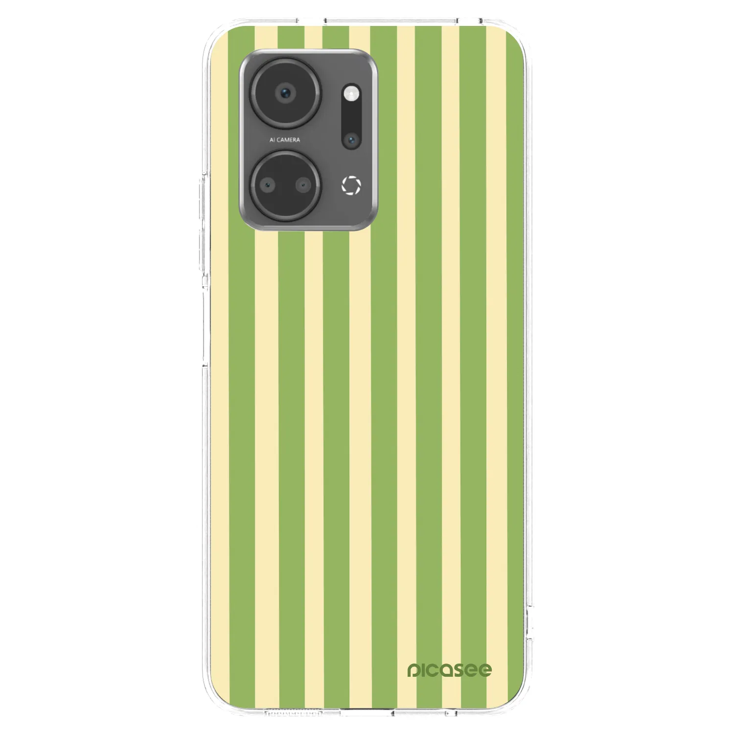 Picasee silikonowe przeźroczyste etui na Honor X7a - Lines Matcha