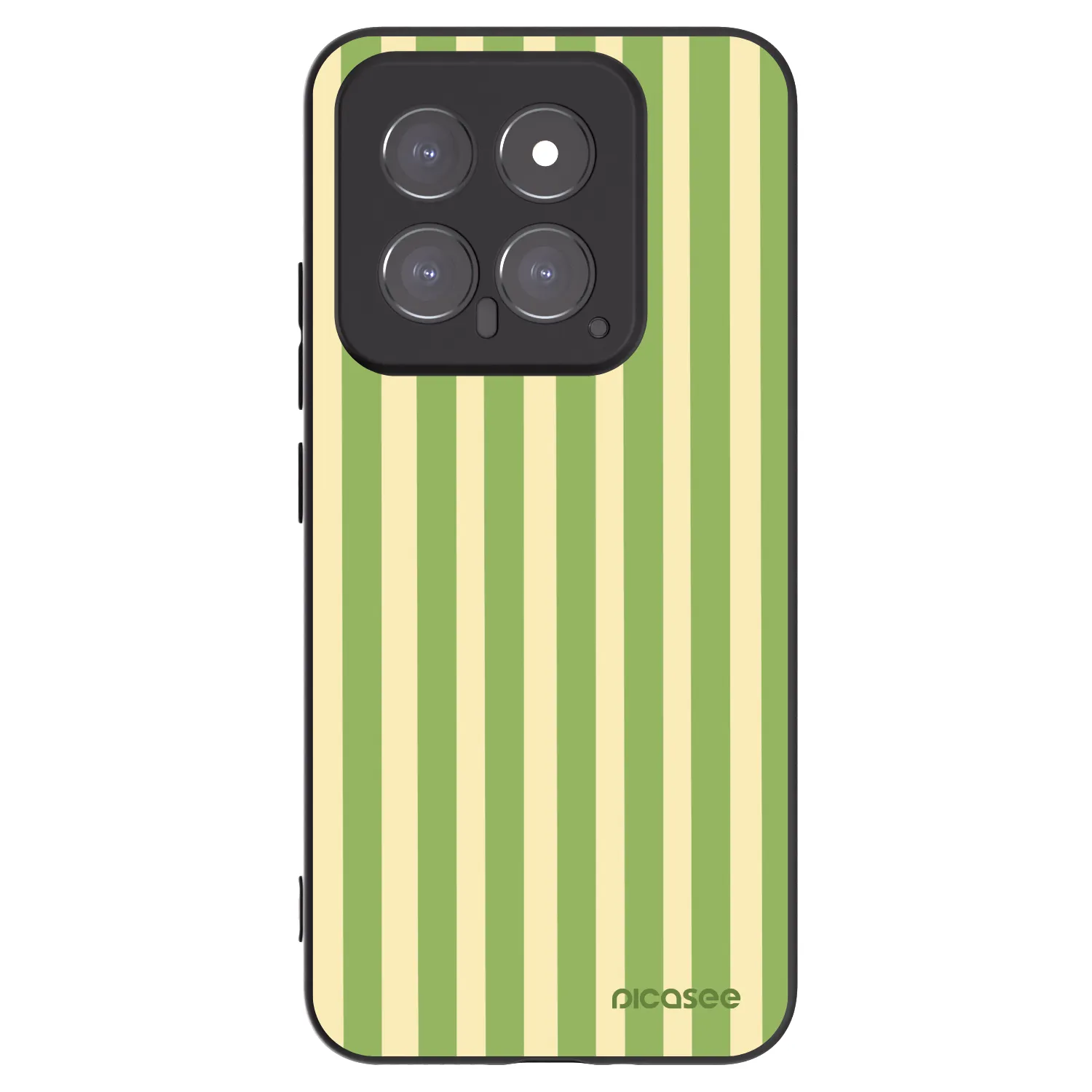 Picasee silikonowe czarne etui na Xiaomi 14 - Lines Matcha
