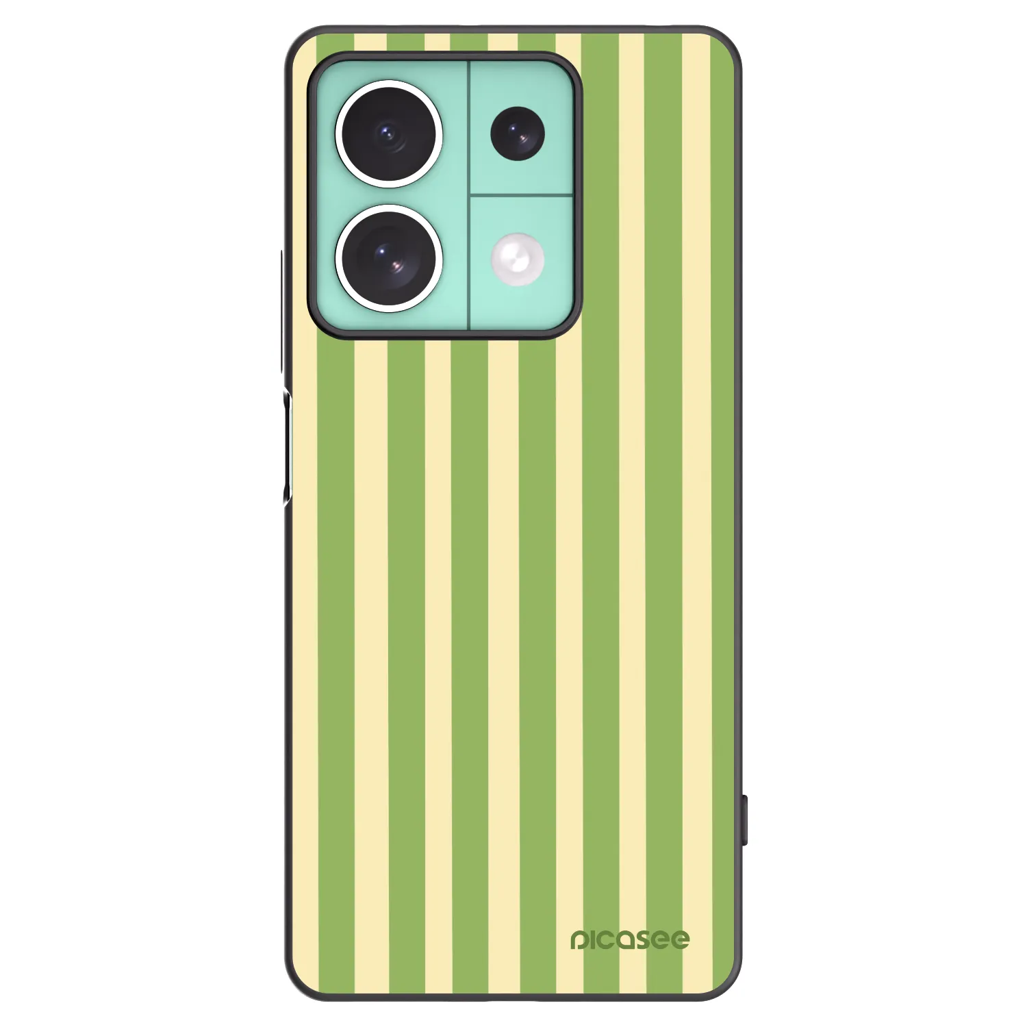 Picasee silikonowe czarne etui na Xiaomi Redmi Note 13 5G - Lines Matcha