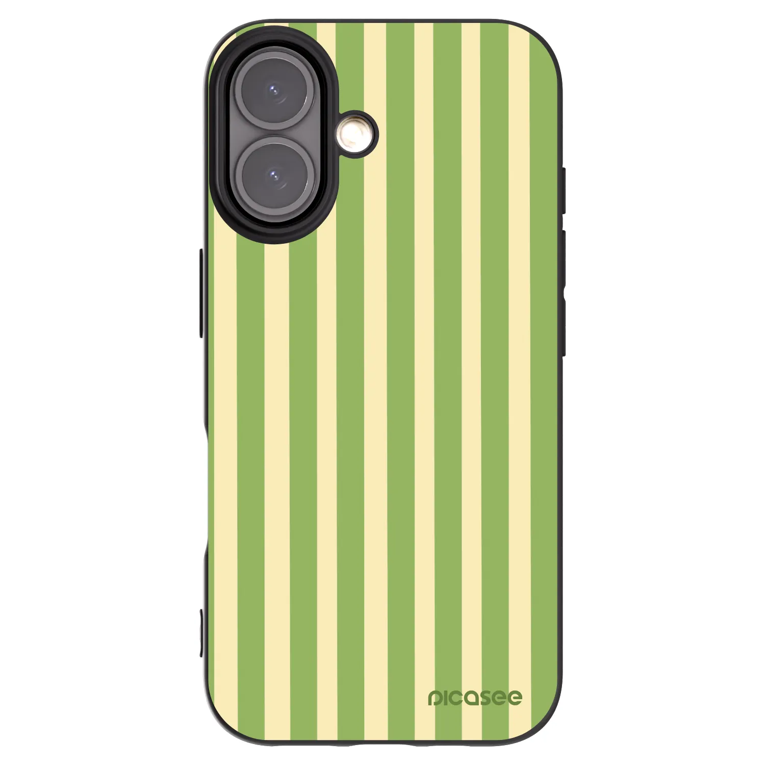 Picasee silikonowe czarne etui na Apple iPhone 16 - Lines Matcha