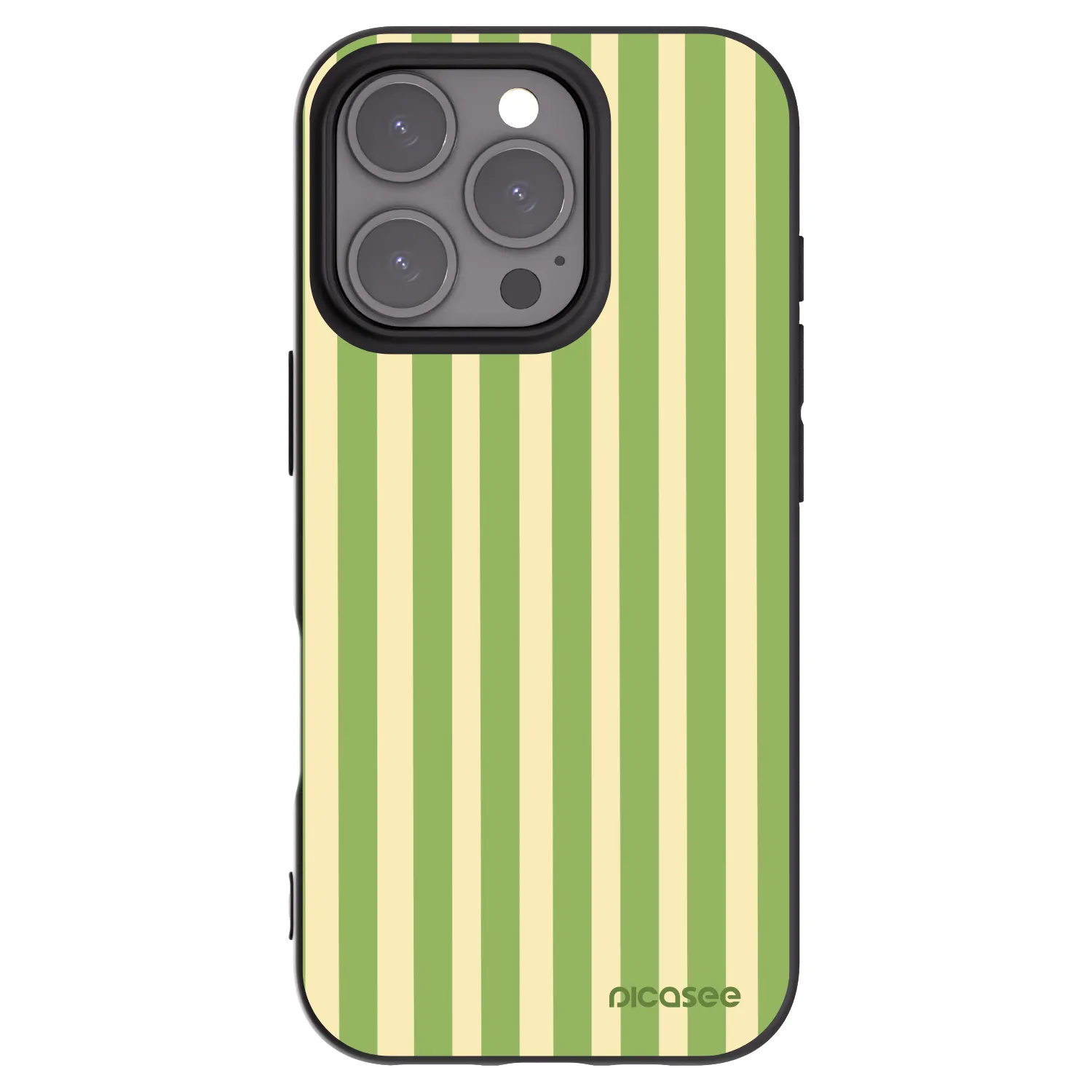 Picasee silikonowe czarne etui na Apple iPhone 16 Pro - Lines Matcha