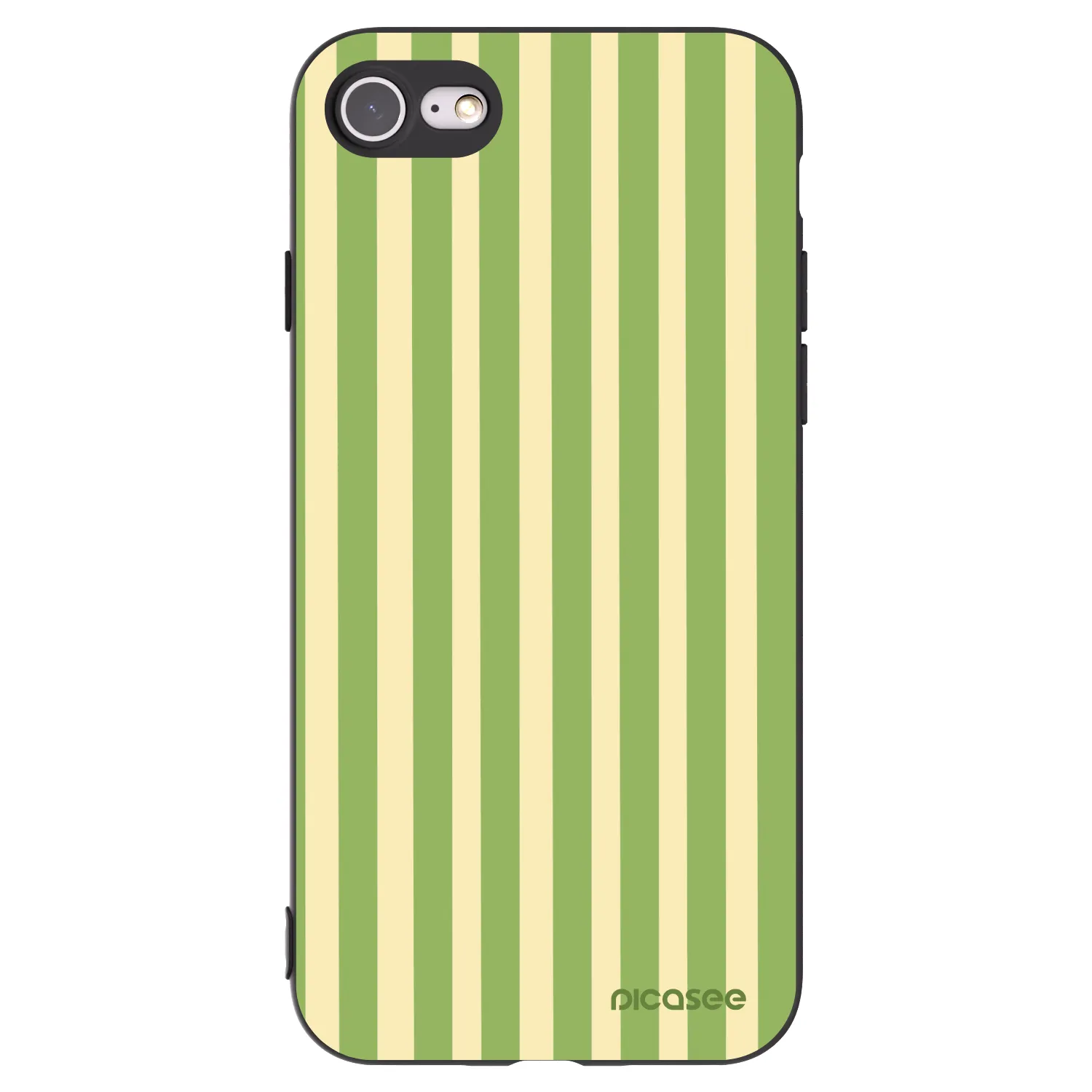 Picasee silikonowe czarne etui na Apple iPhone 8 - Lines Matcha