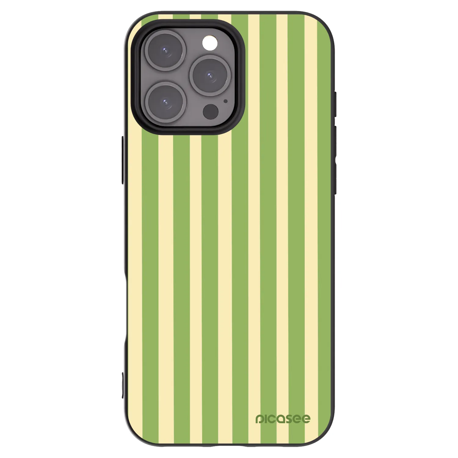 Picasee silikonowe czarne etui na Apple iPhone 16 Pro Max - Lines Matcha
