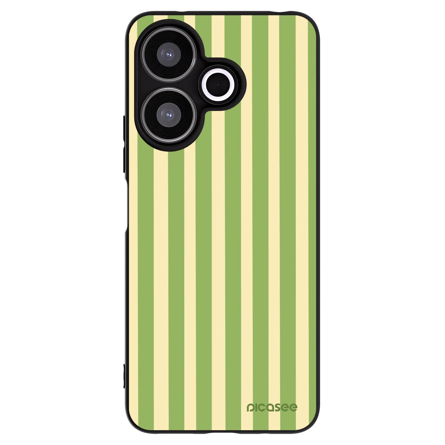 Picasee silikonowe czarne etui na Xiaomi Redmi 13 4G - Lines Matcha