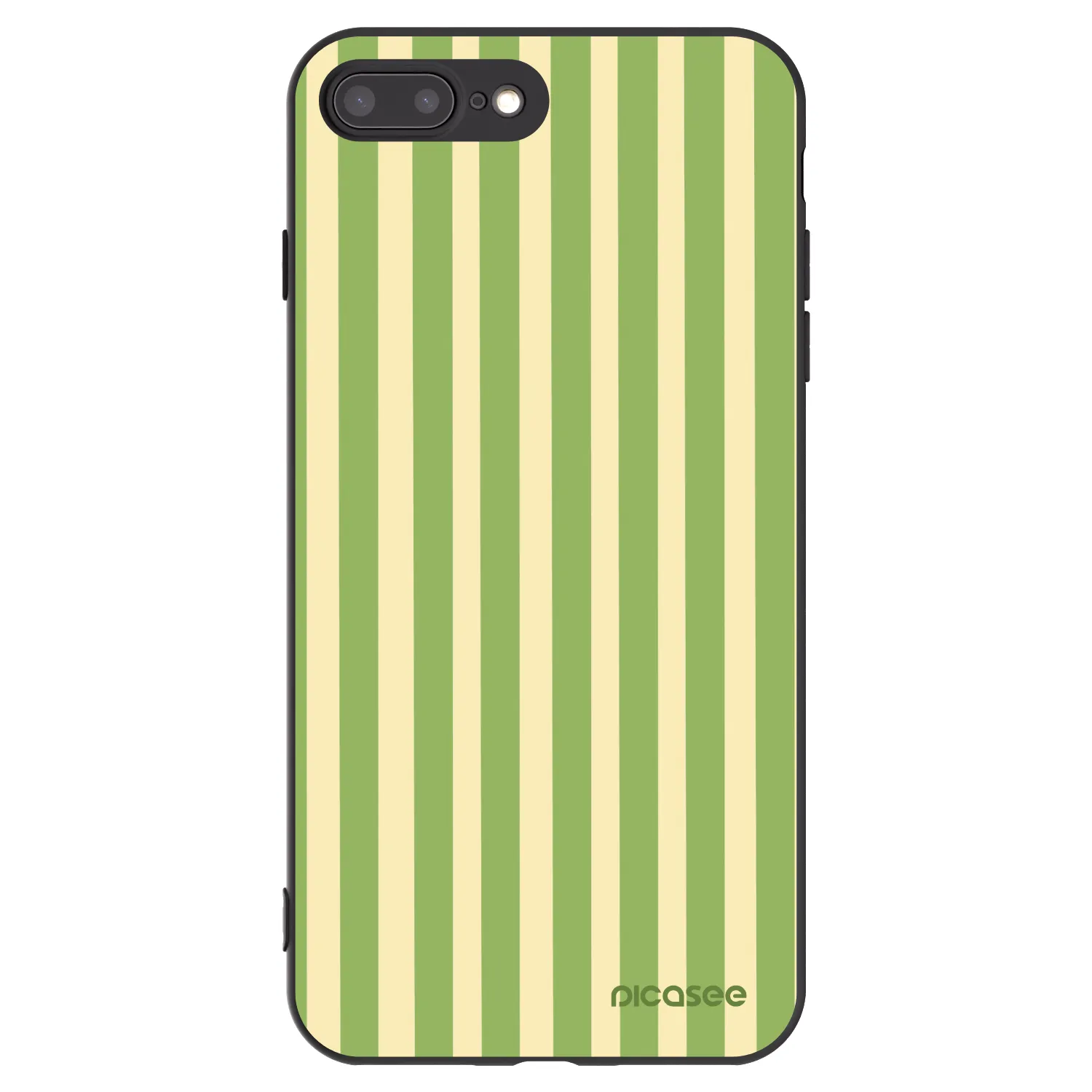 Picasee silikonowe czarne etui na Apple iPhone 7 Plus - Lines Matcha