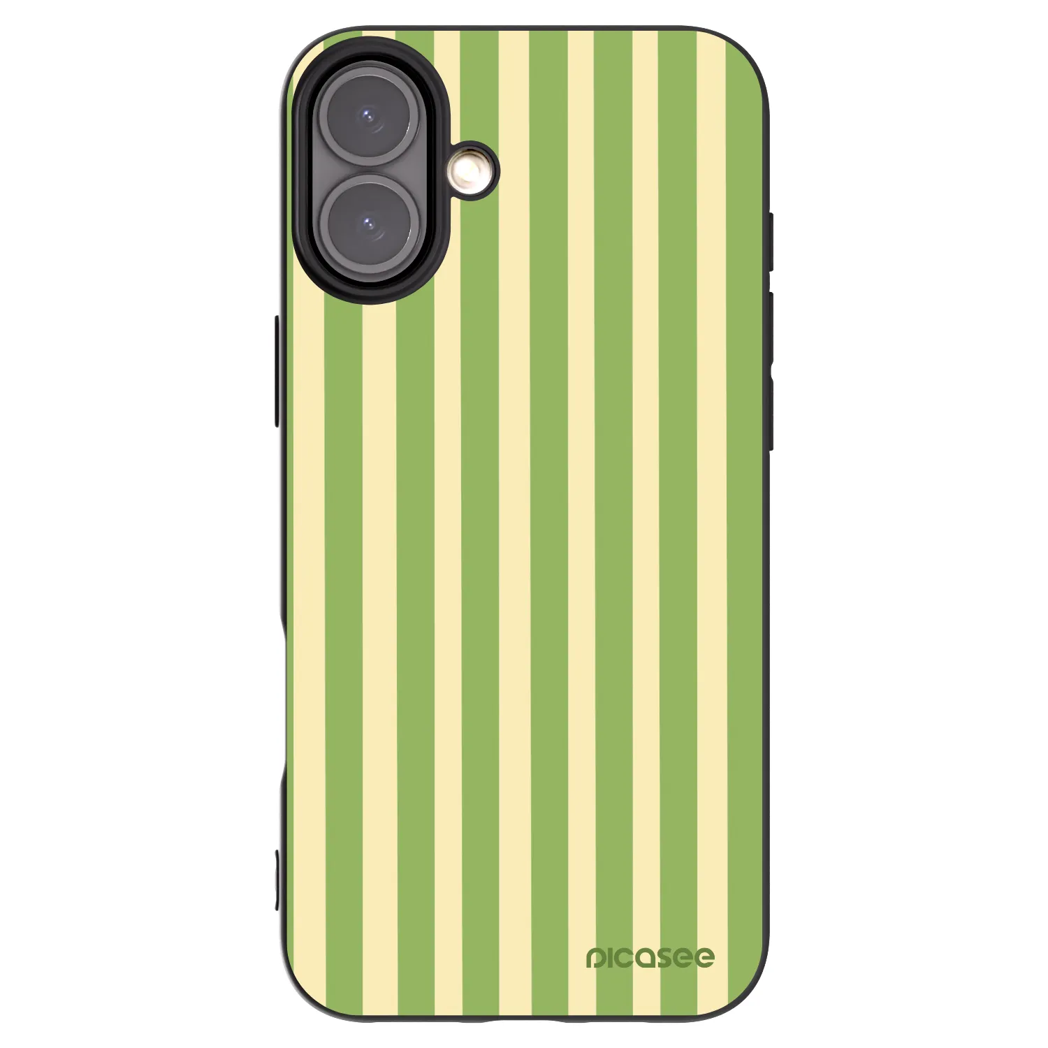 Picasee silikonowe czarne etui na Apple iPhone 16 Plus - Lines Matcha