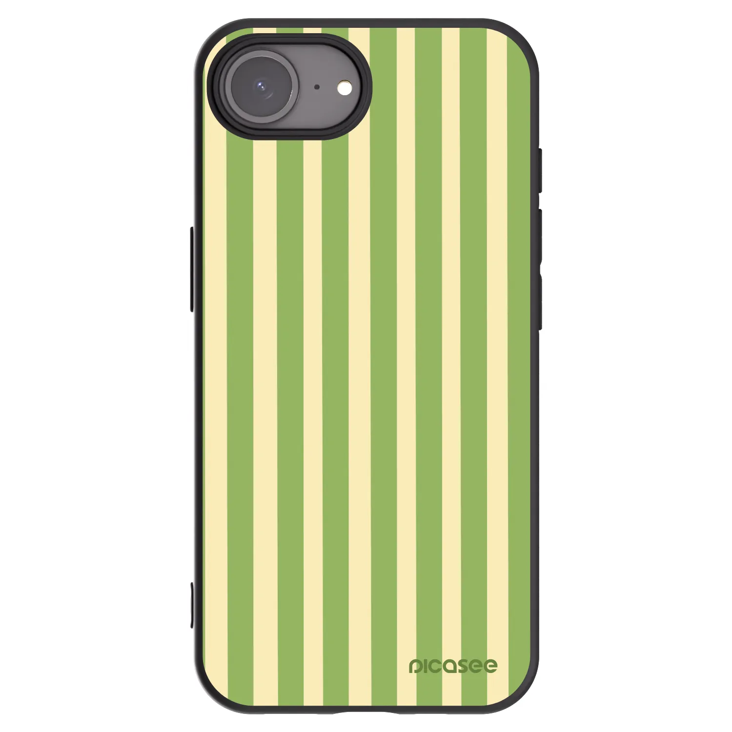 Picasee silikonowe czarne etui na Apple iPhone 16e - Lines Matcha