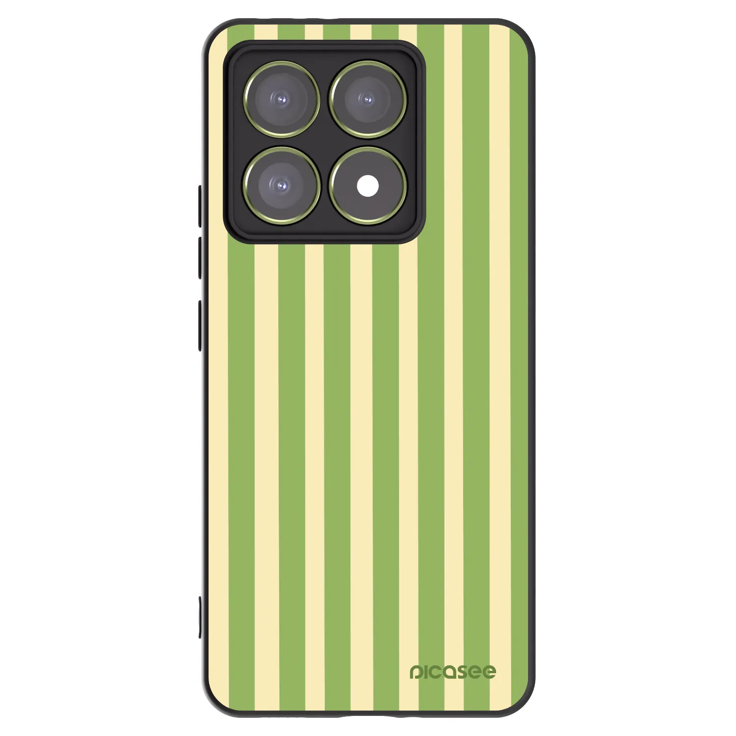 Picasee silikonowe czarne etui na Xiaomi 14T - Lines Matcha