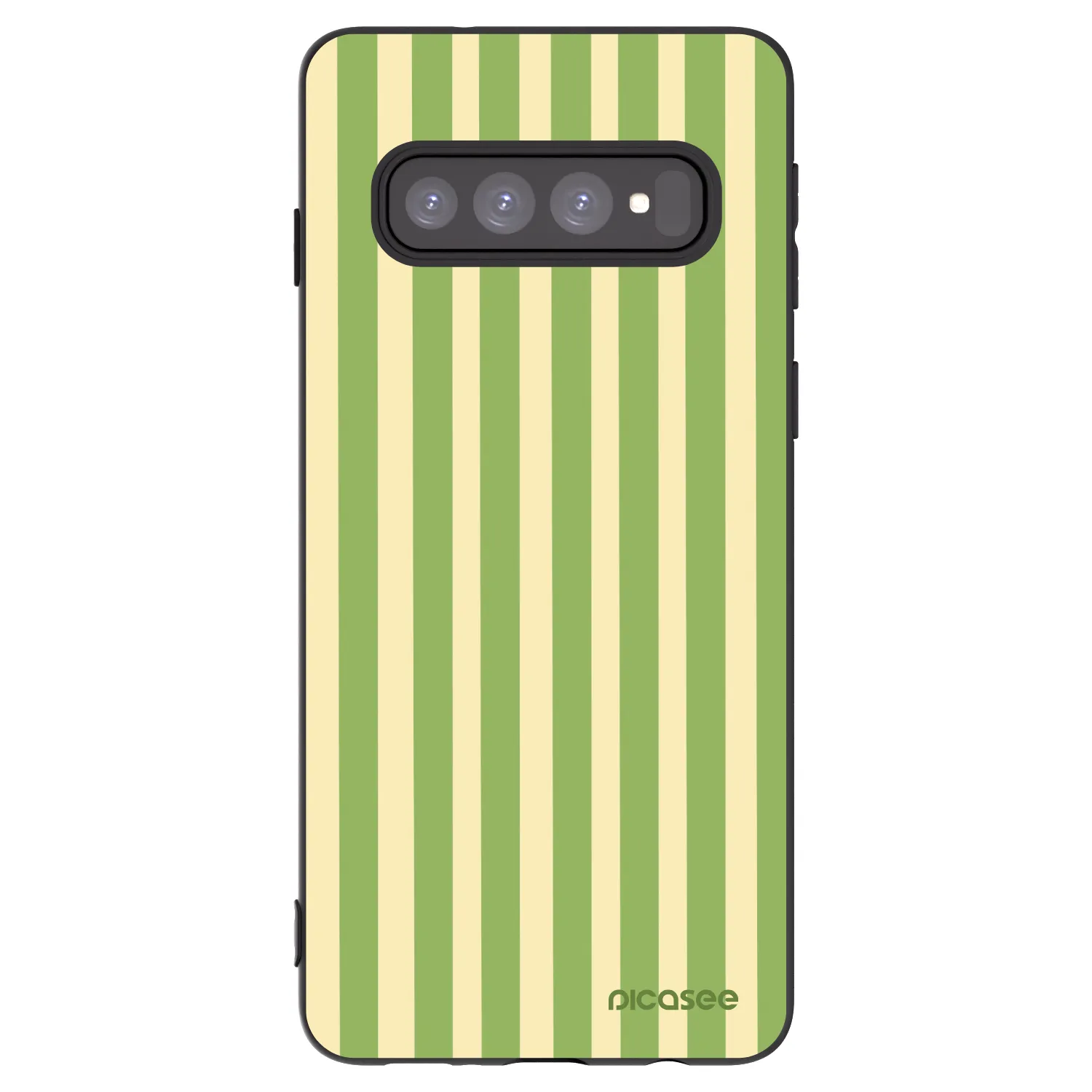 Picasee silikonowe czarne etui na Samsung Galaxy S10 G973 - Lines Matcha