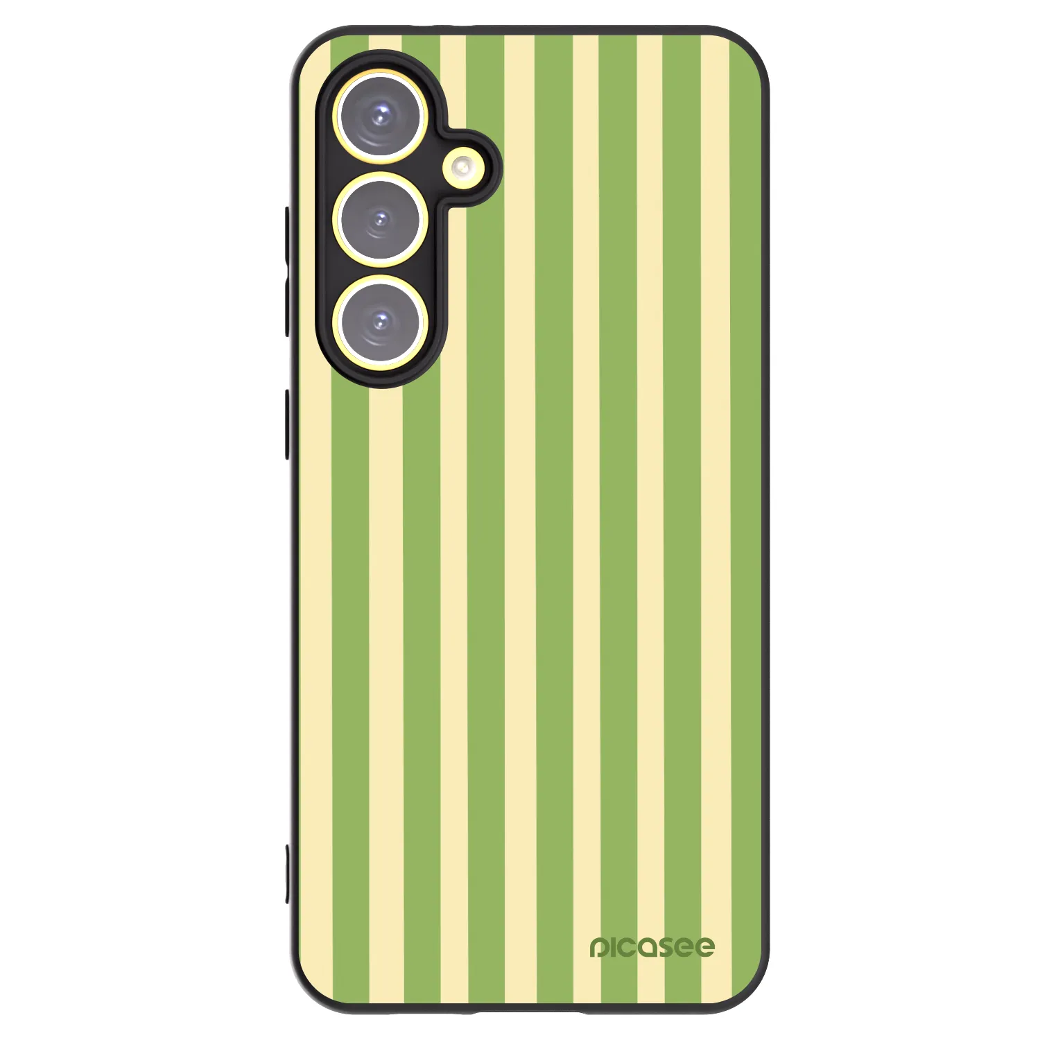Picasee silikonowe czarne etui na Samsung Galaxy S24 FE S721B - Lines Matcha