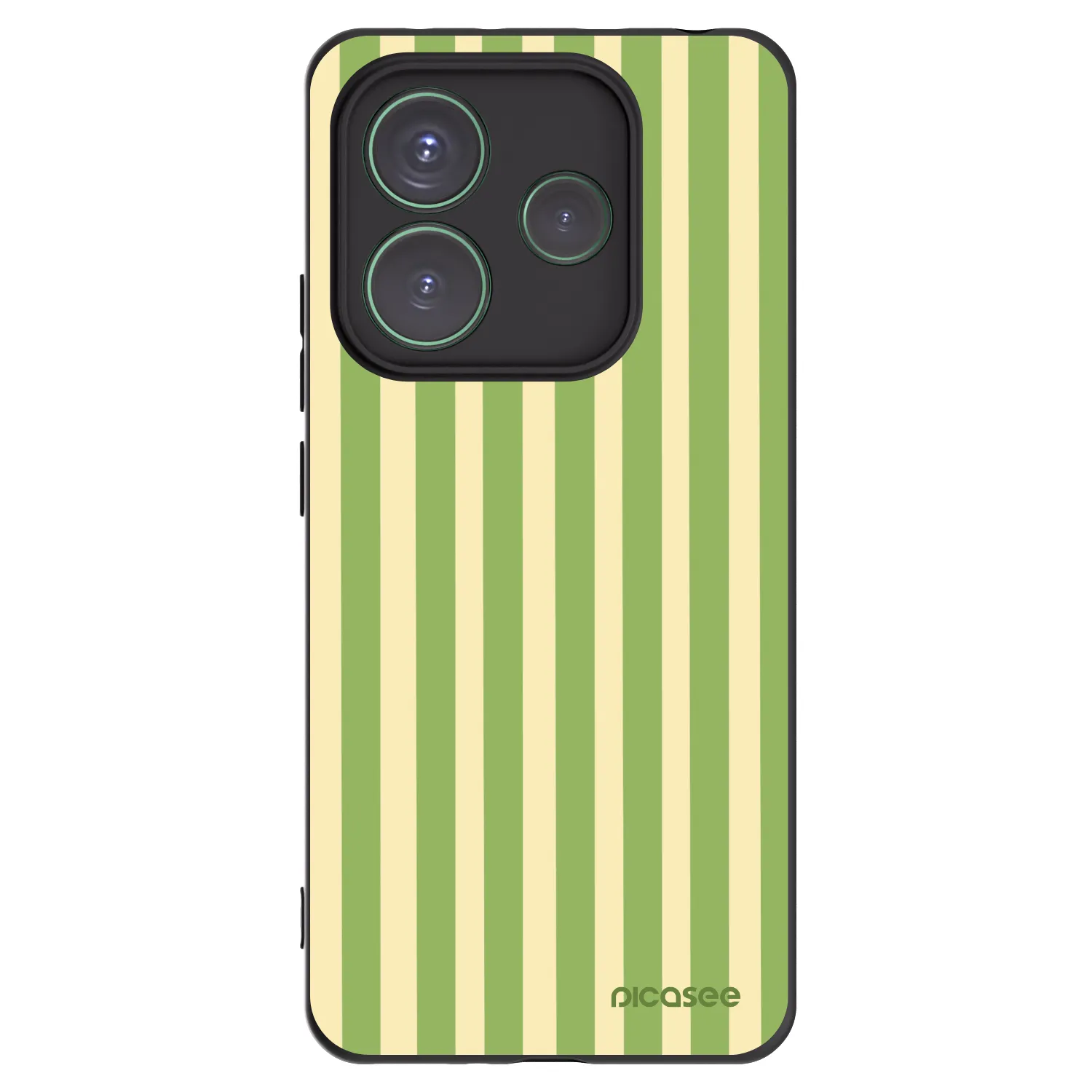 Picasee silikonowe czarne etui na Xiaomi Redmi Note 14 5G - Lines Matcha