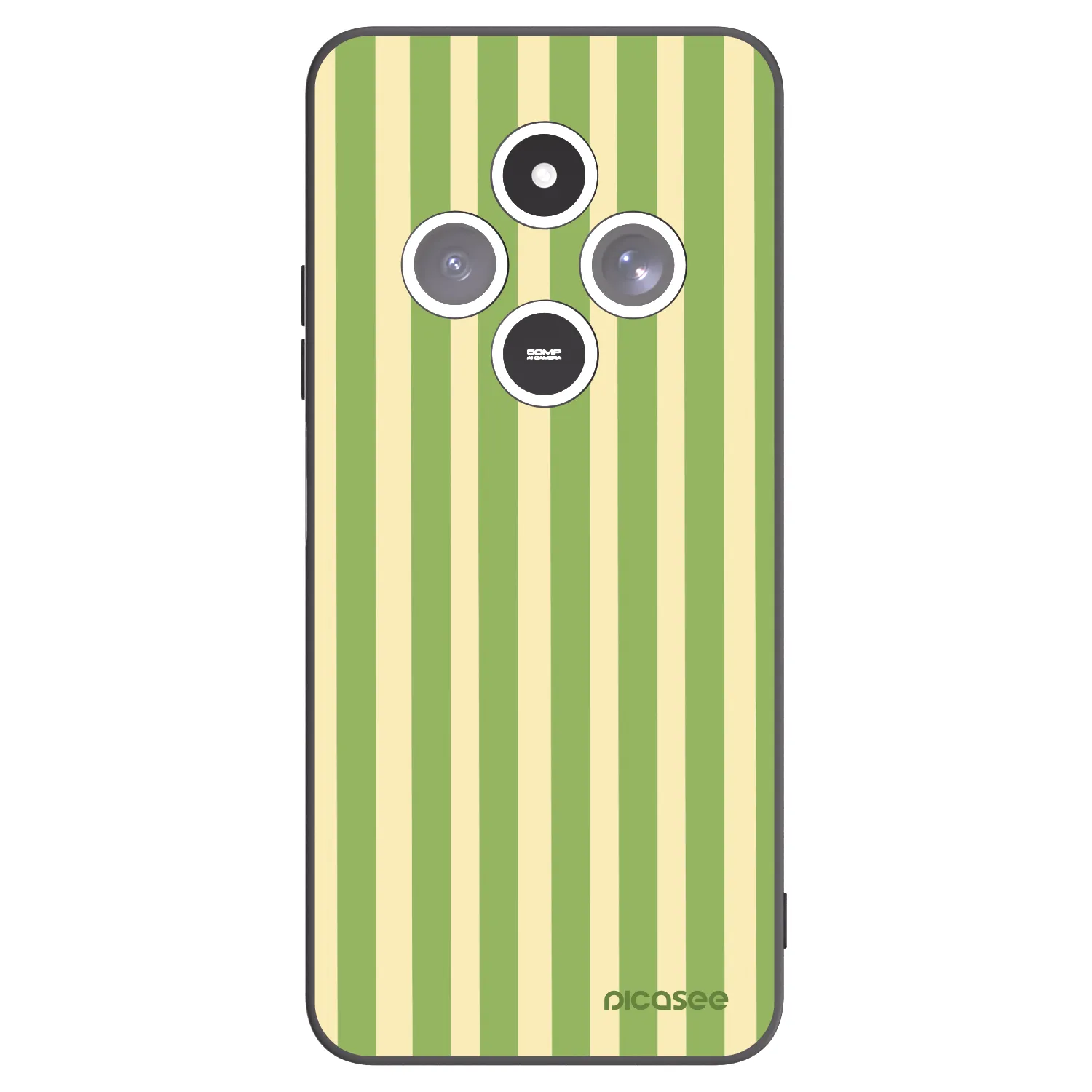 Picasee silikonowe czarne etui na Xiaomi Redmi 14C - Lines Matcha