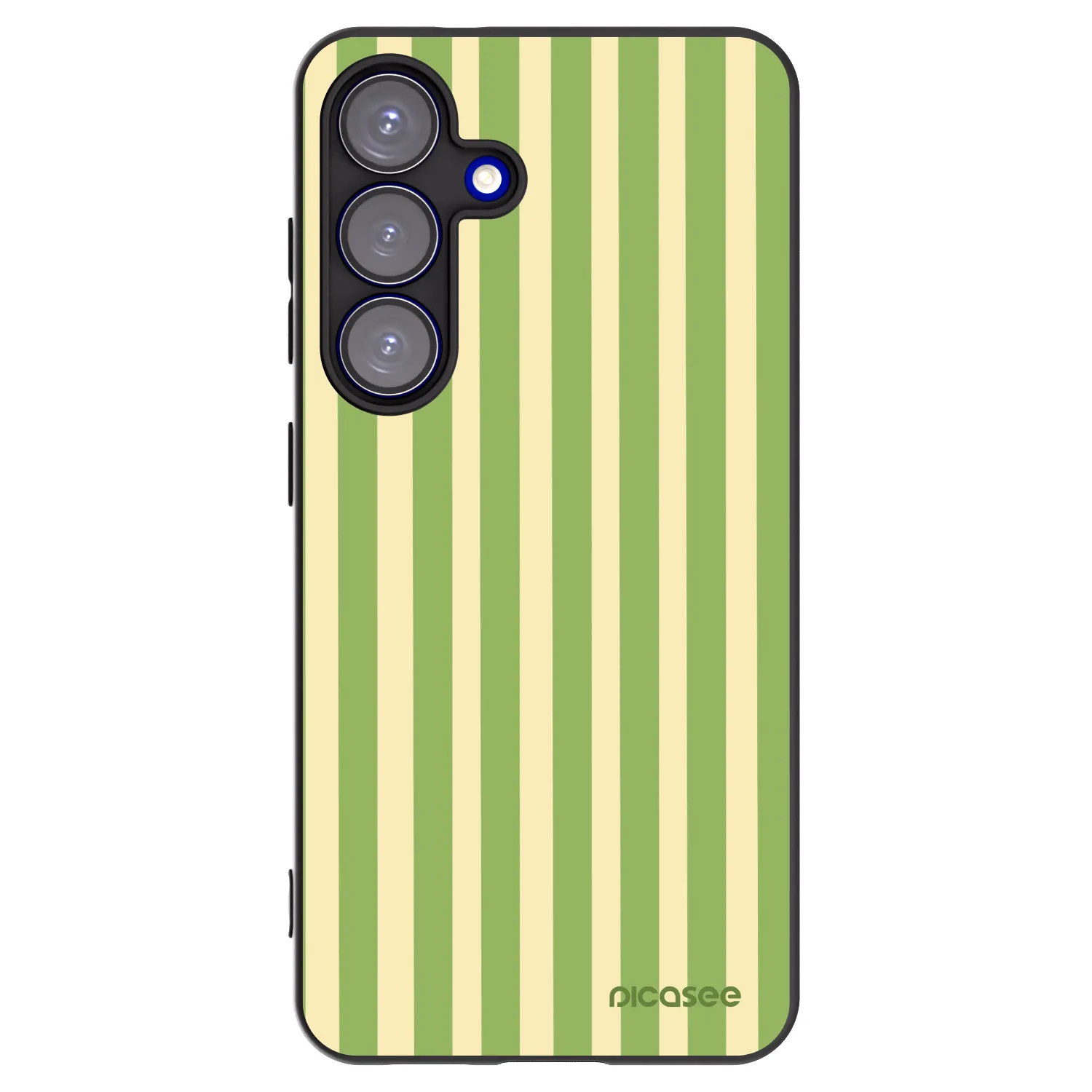 Picasee silikonowe czarne etui na Samsung Galaxy S25 5G - Lines Matcha
