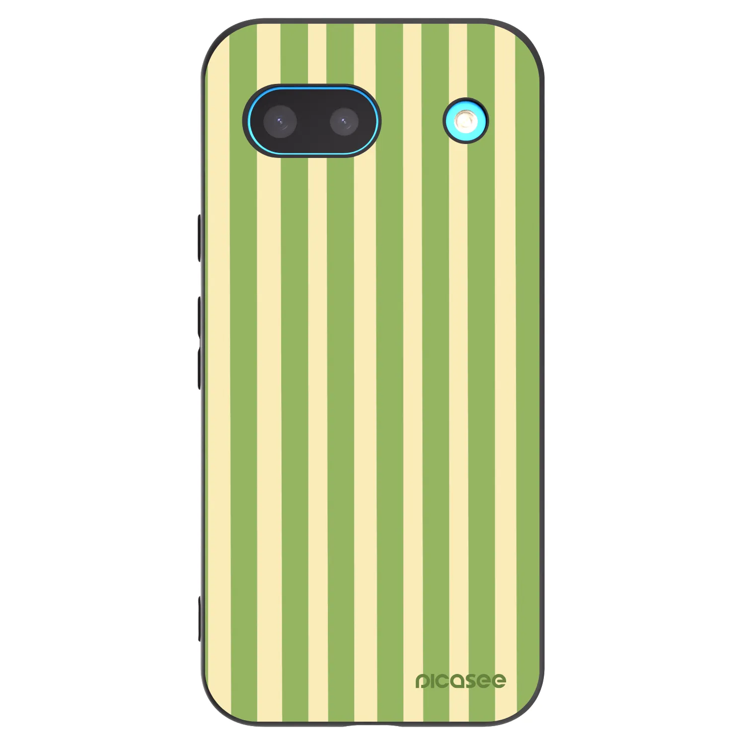 Picasee silikonowe czarne etui na Google Pixel 8a - Lines Matcha