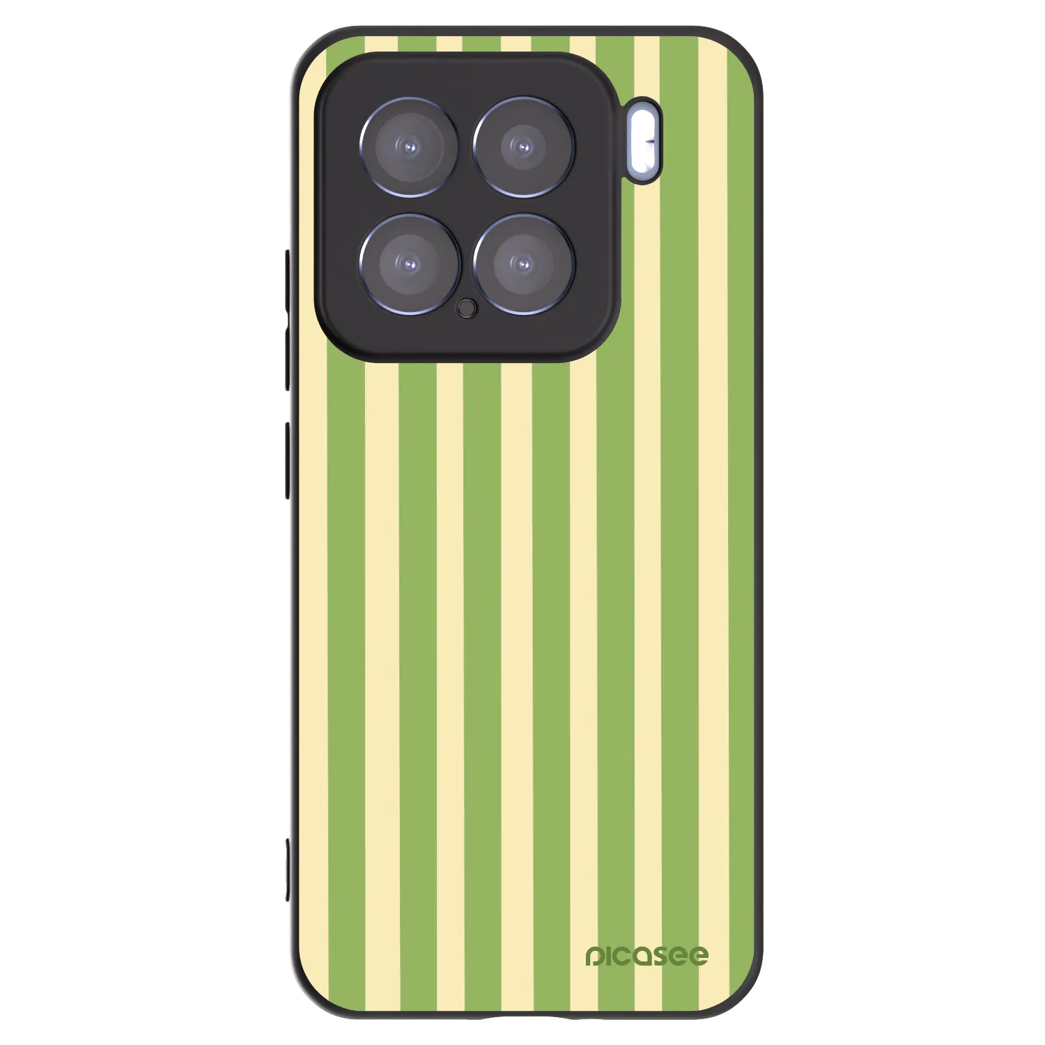 Picasee silikonowe czarne etui na Xiaomi 15 - Lines Matcha