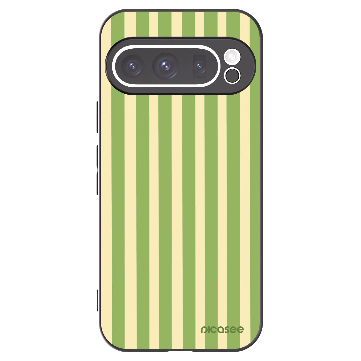 Picasee silikonowe czarne etui na Google Pixel 9 Pro - Lines Matcha