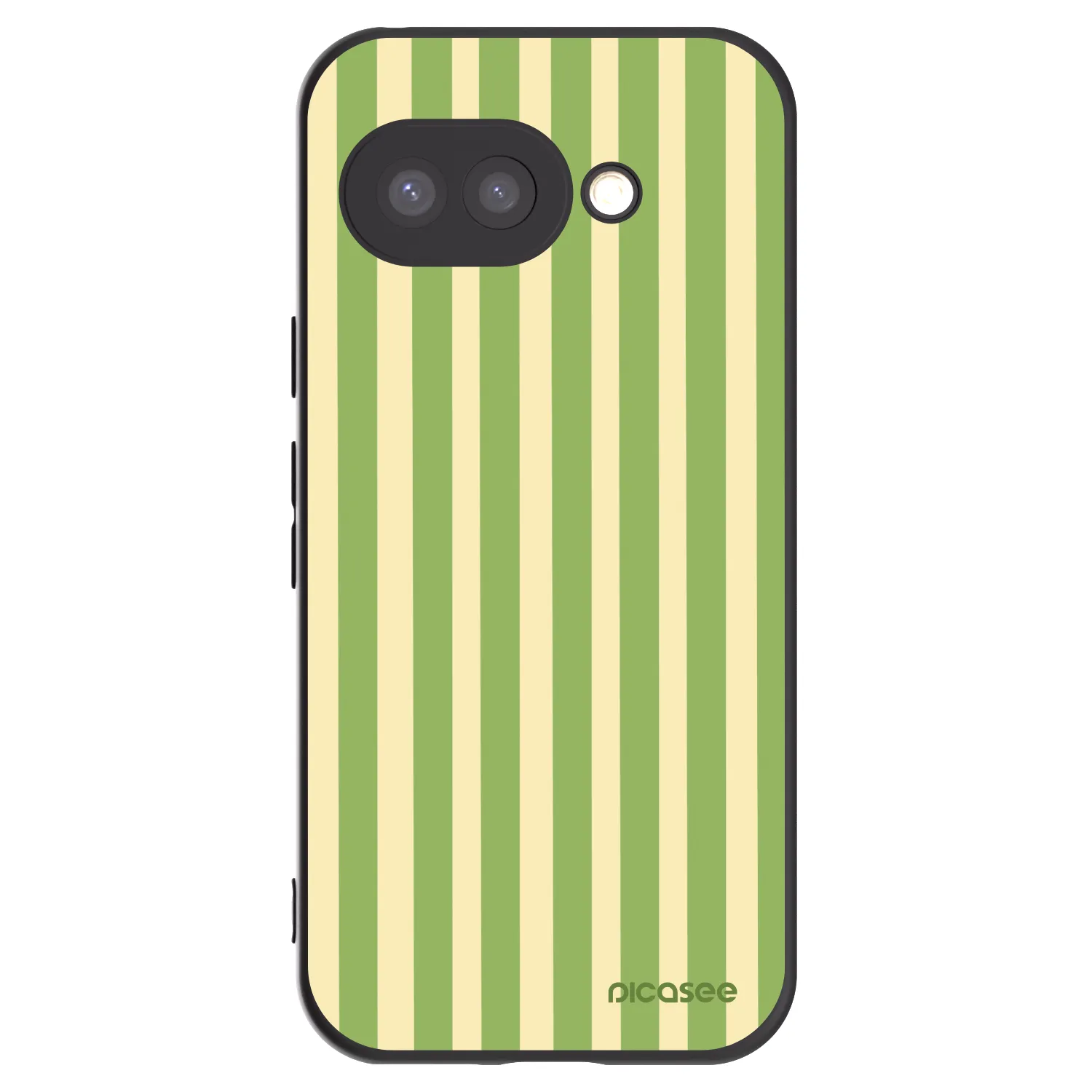 Picasee silikonowe czarne etui na Google Pixel 9a - Lines Matcha