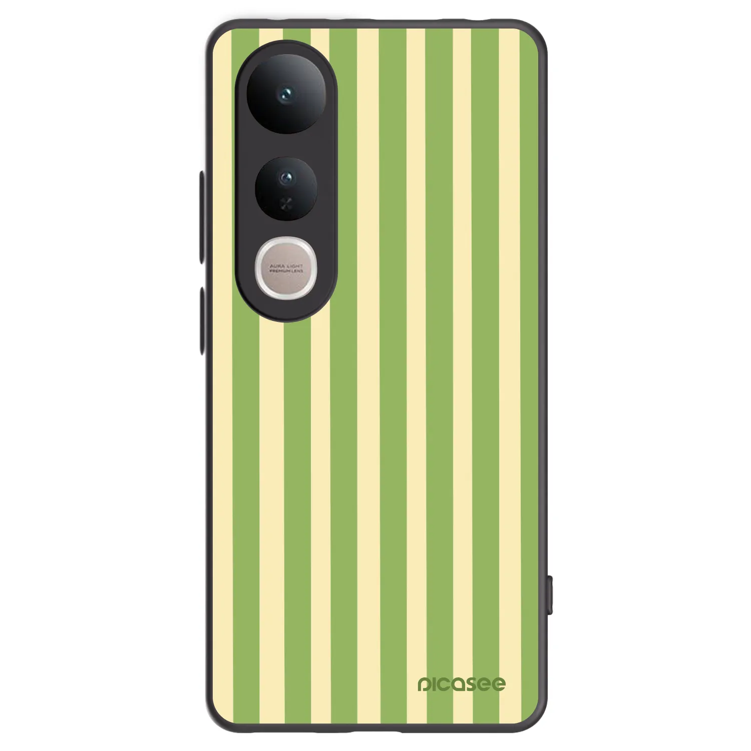 Picasee silikonowe czarne etui na Vivo V50 Lite 5G - Lines Matcha