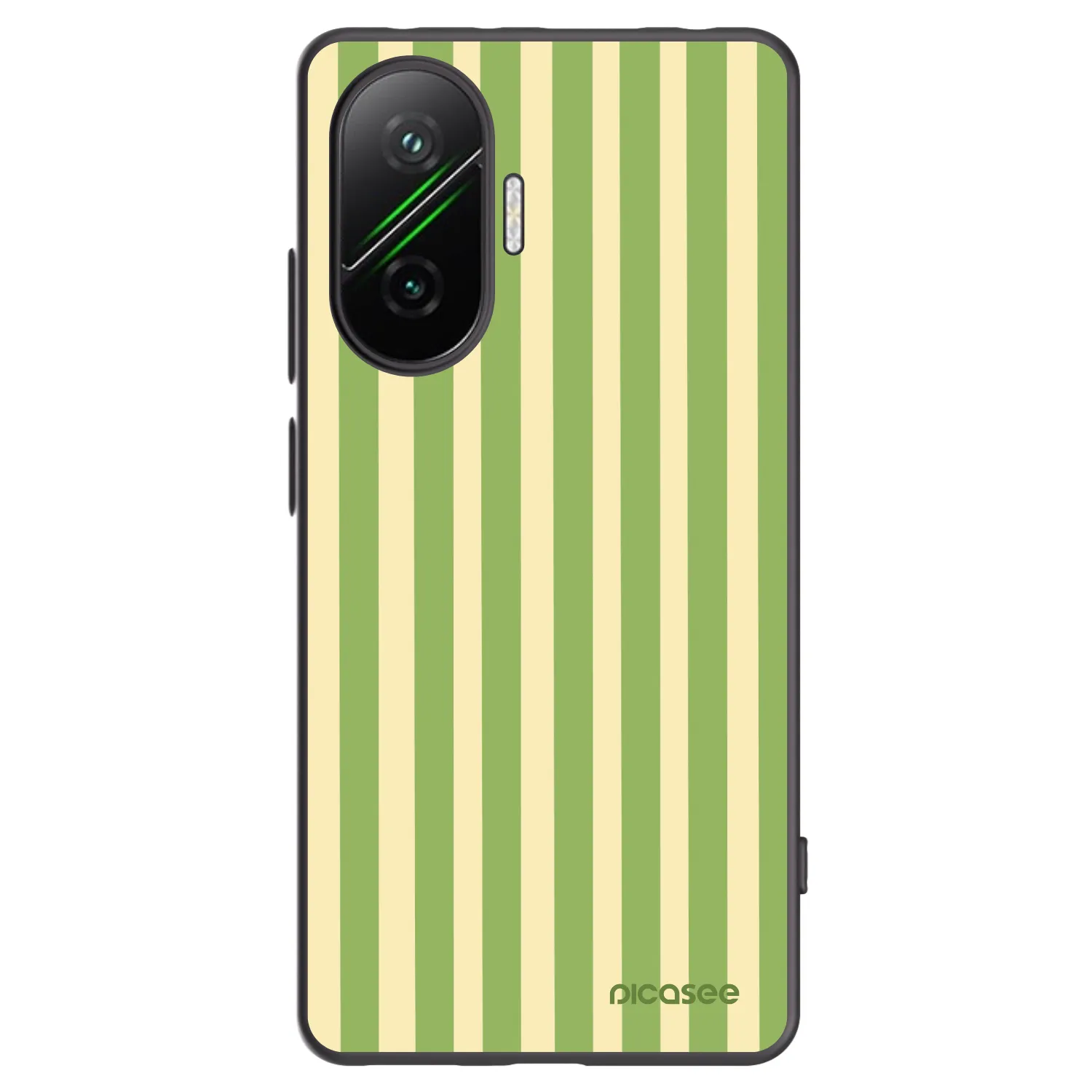 Picasee silikonowe czarne etui na Xiaomi Poco F7 Pro 5G - Lines Matcha