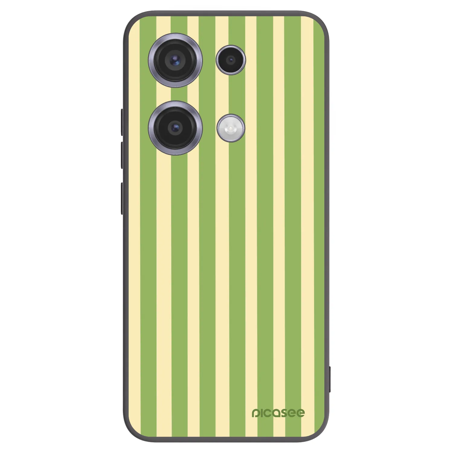 Picasee silikonowe czarne etui na Xiaomi Redmi Note 14S - Lines Matcha