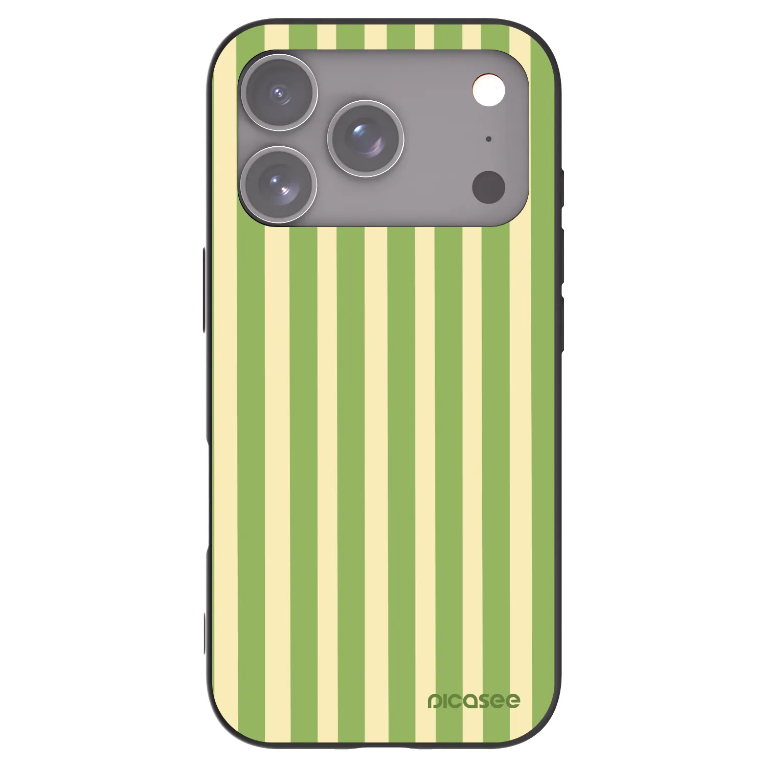 Picasee silikonowe czarne etui na Apple iPhone 17 Pro - Lines Matcha