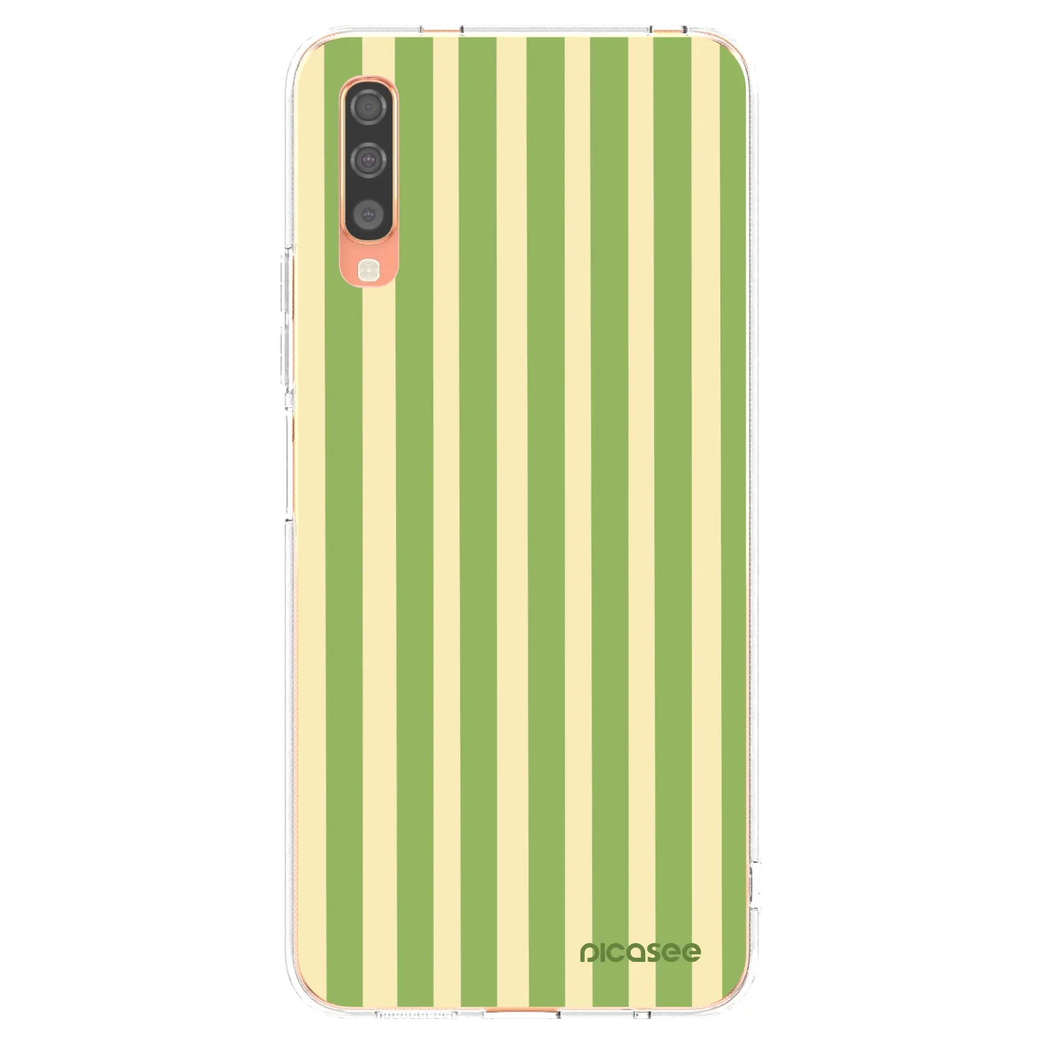 Picasee silikonowe przeźroczyste etui na Samsung Galaxy A70 A705F - Lines Matcha