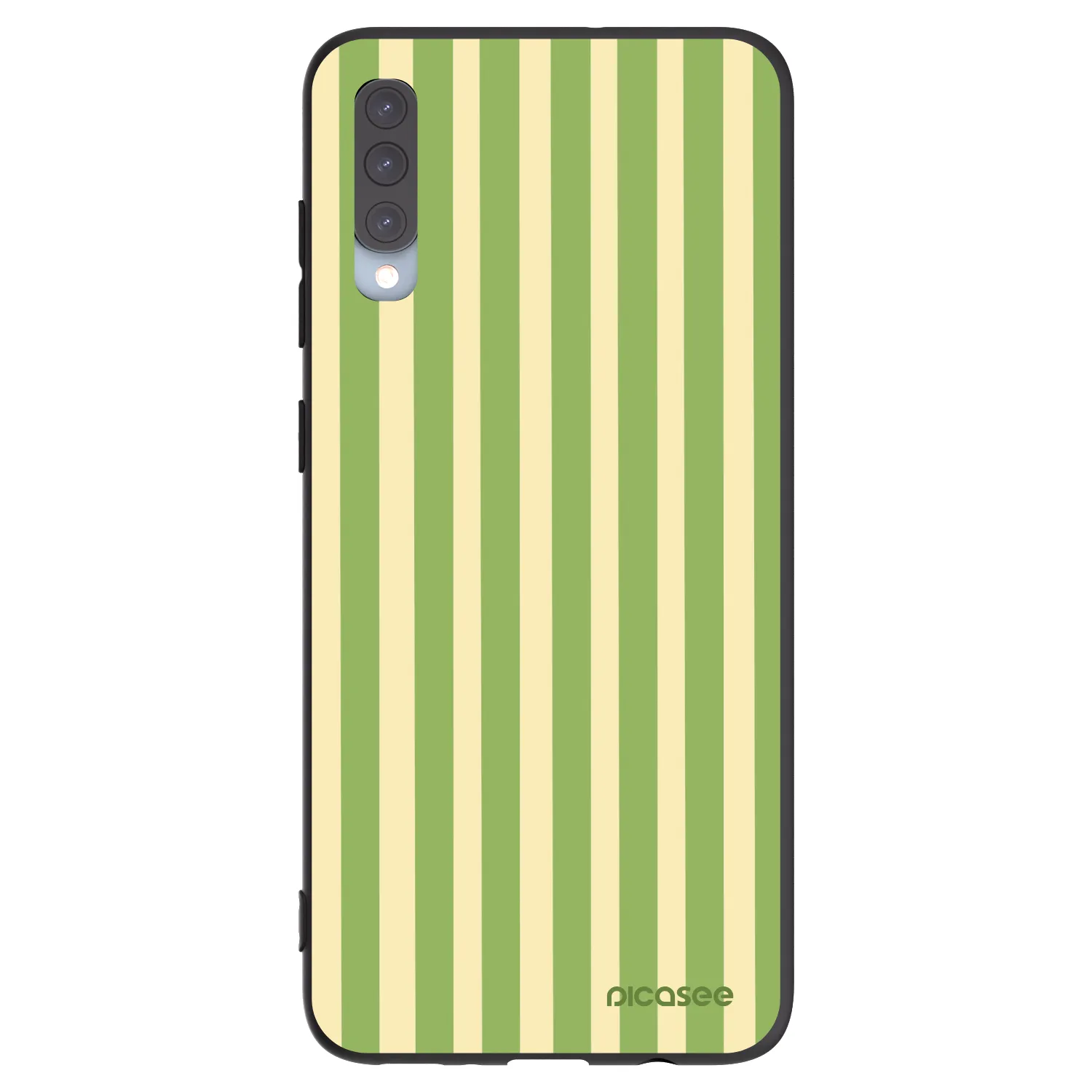 Picasee silikonowe czarne etui na Samsung Galaxy A70 A705F - Lines Matcha