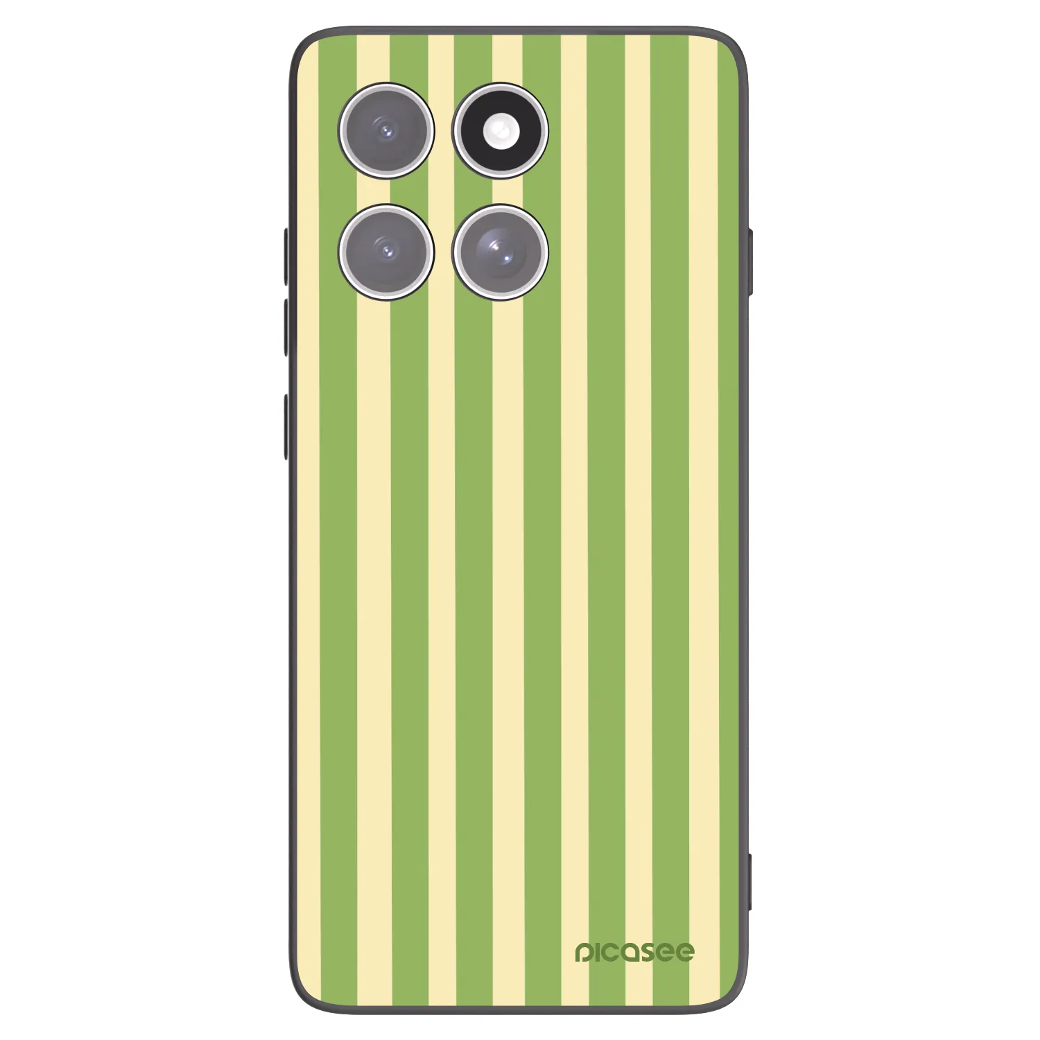 Picasee silikonowe czarne etui na Motorola Edge 60 Pro - Lines Matcha