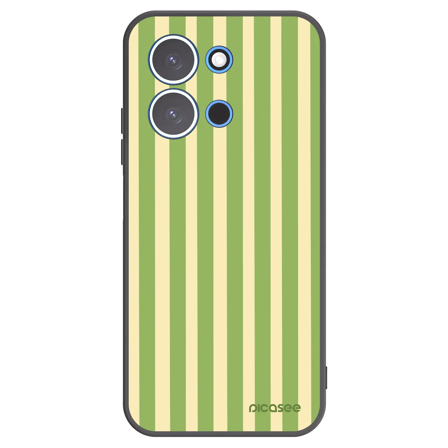 Picasee silikonowe czarne etui na Xiaomi Redmi 15C 4G - Lines Matcha
