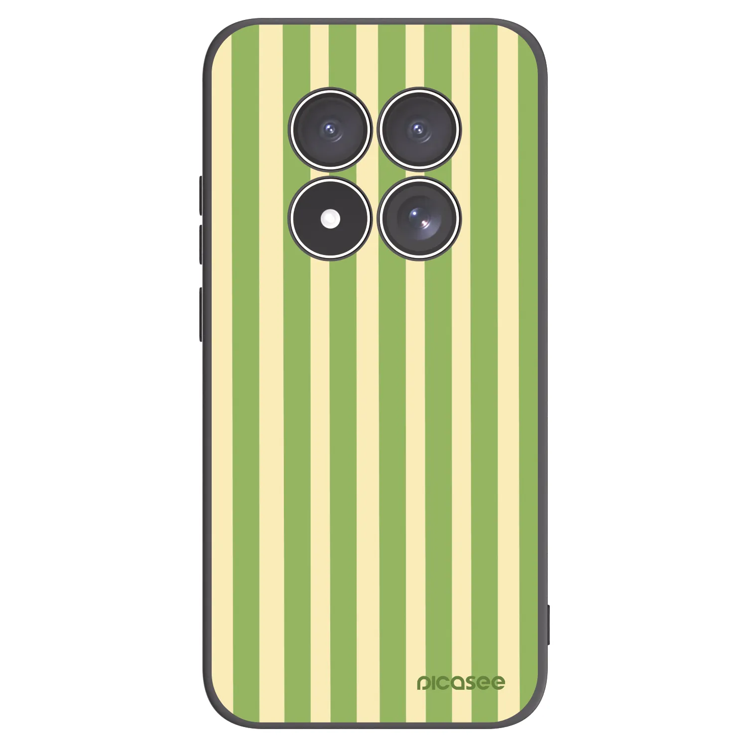 Picasee silikonowe czarne etui na Xiaomi Redmi Note 15 Pro 4G - Lines Matcha