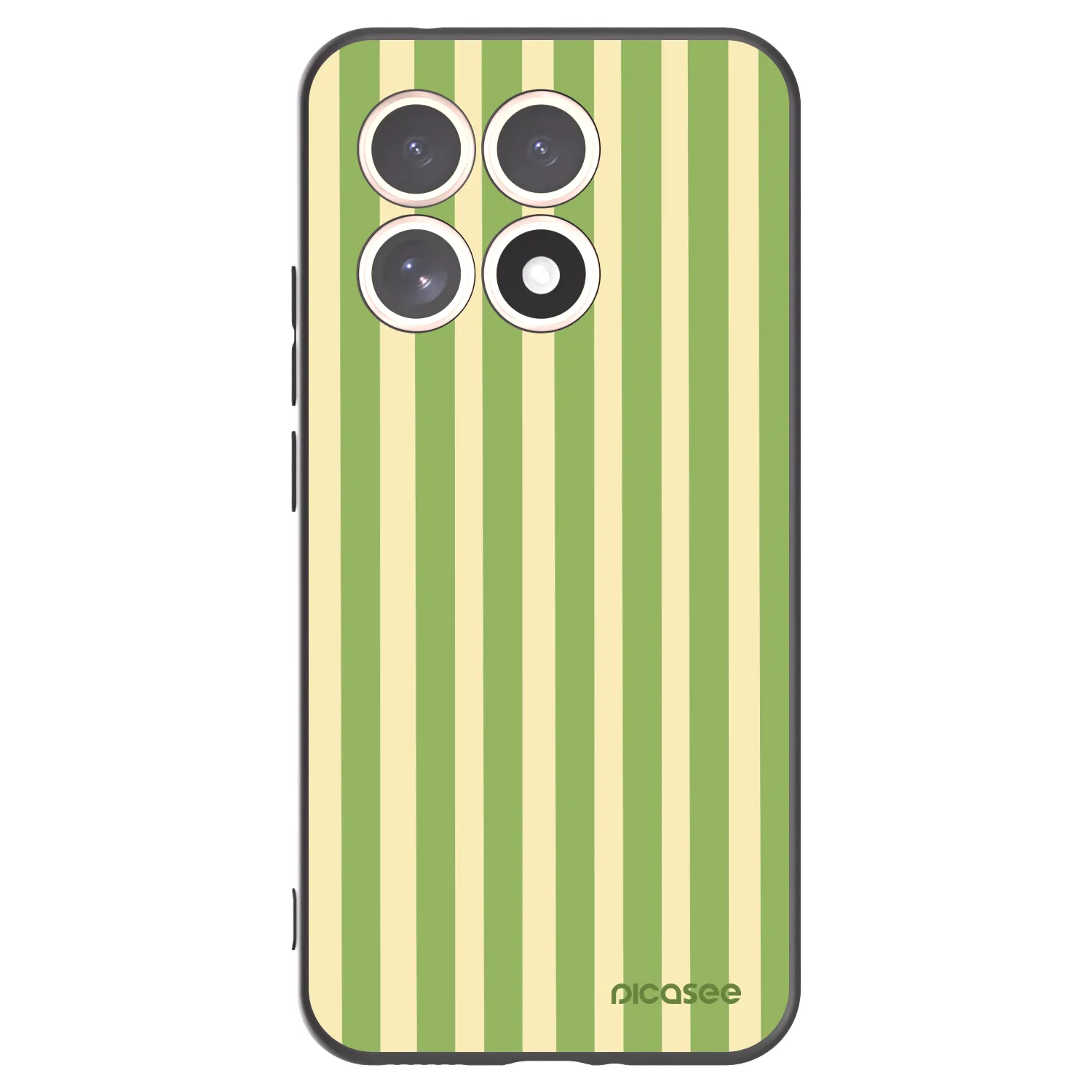 Picasee silikonowe czarne etui na Xiaomi 15T - Lines Matcha