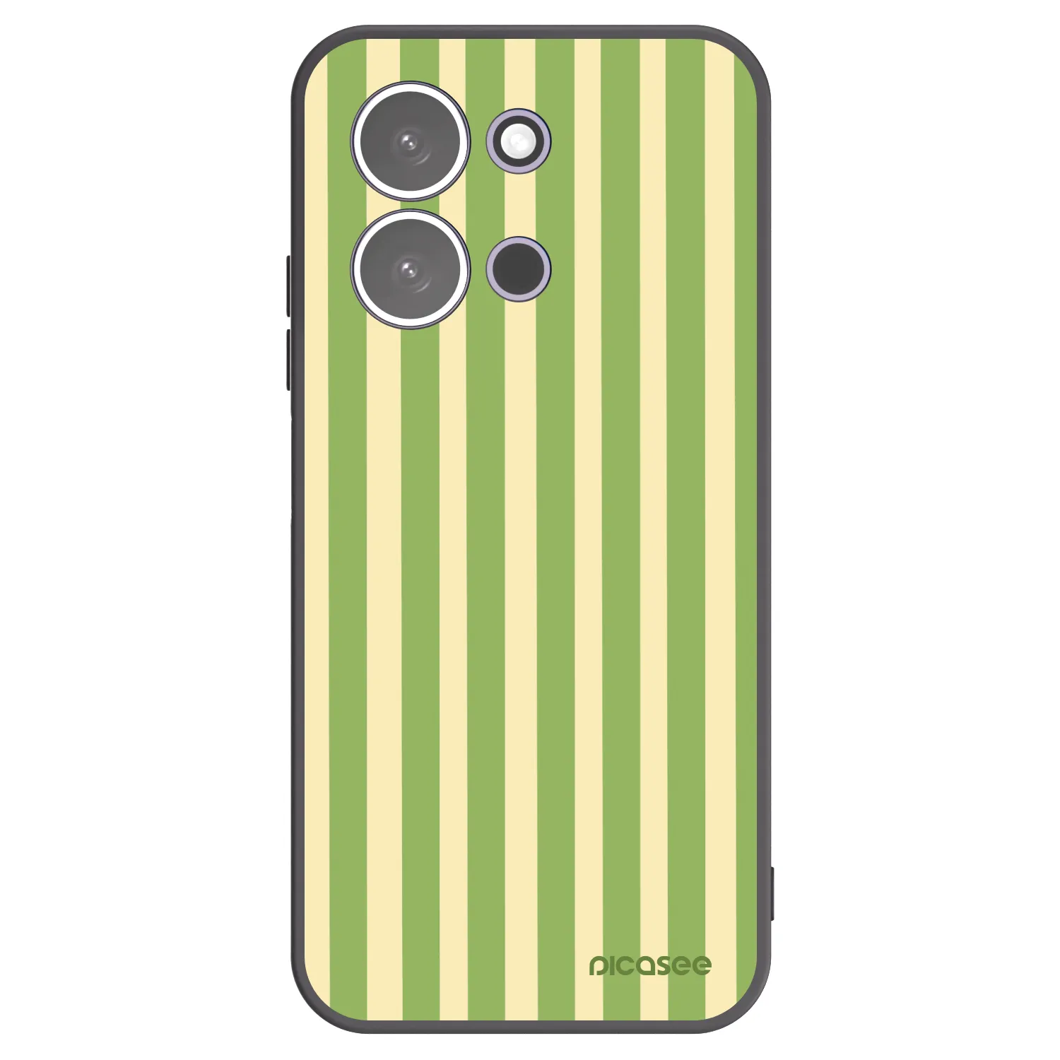 Picasee silikonowe czarne etui na Xiaomi Redmi 15C 5G - Lines Matcha