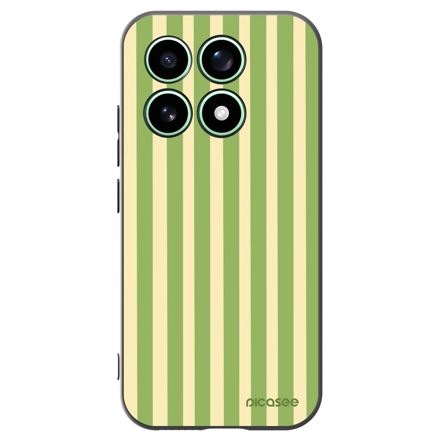 Picasee silikonowe czarne etui na Xiaomi 17 - Lines Matcha