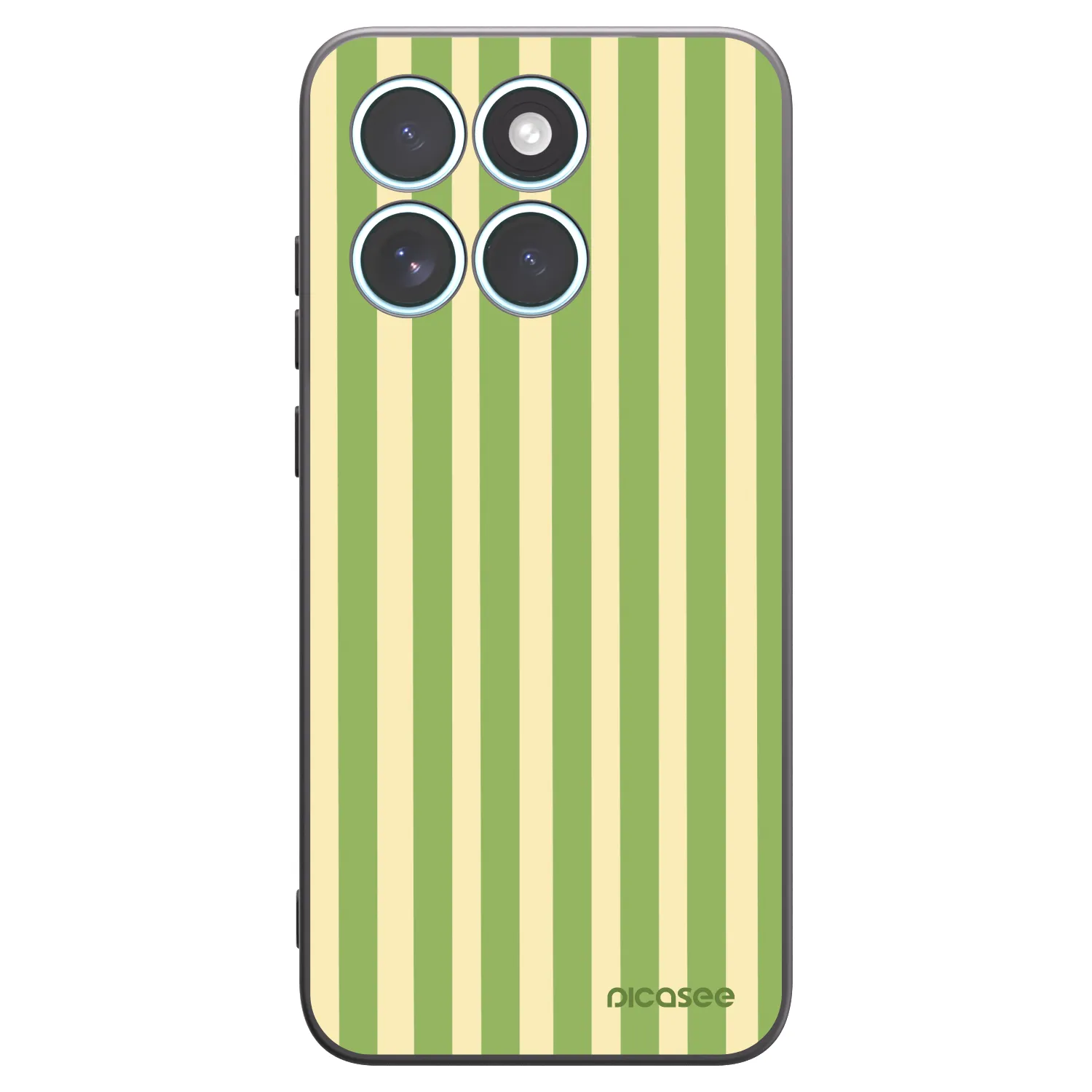 Picasee silikonowe czarne etui na Motorola Edge 70 Fusion - Lines Matcha