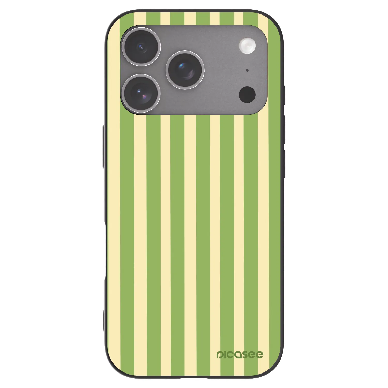 Picasee silikonowe czarne etui na Apple iPhone 18 Pro - Lines Matcha
