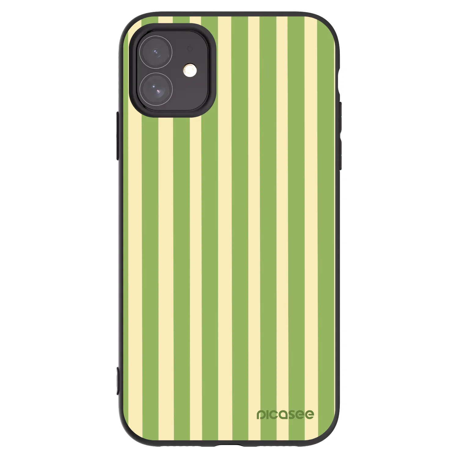 Picasee silikonowe czarne etui na Apple iPhone 11 - Lines Matcha