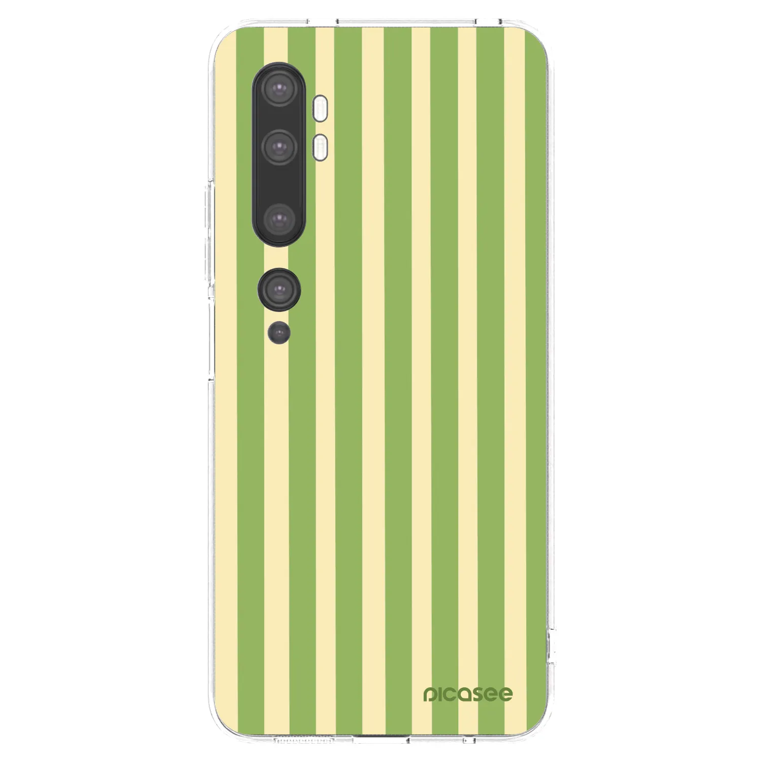 Picasee silikonowe przeźroczyste etui na Xiaomi Mi Note 10 (Pro) - Lines Matcha