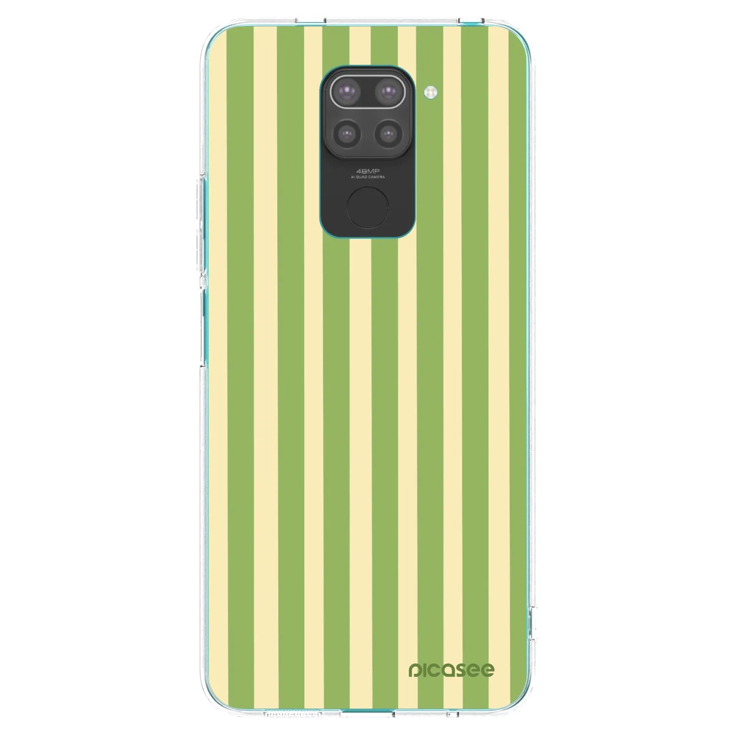Picasee silikonowe czarne etui na Xiaomi Redmi Note 9 - Lines Matcha